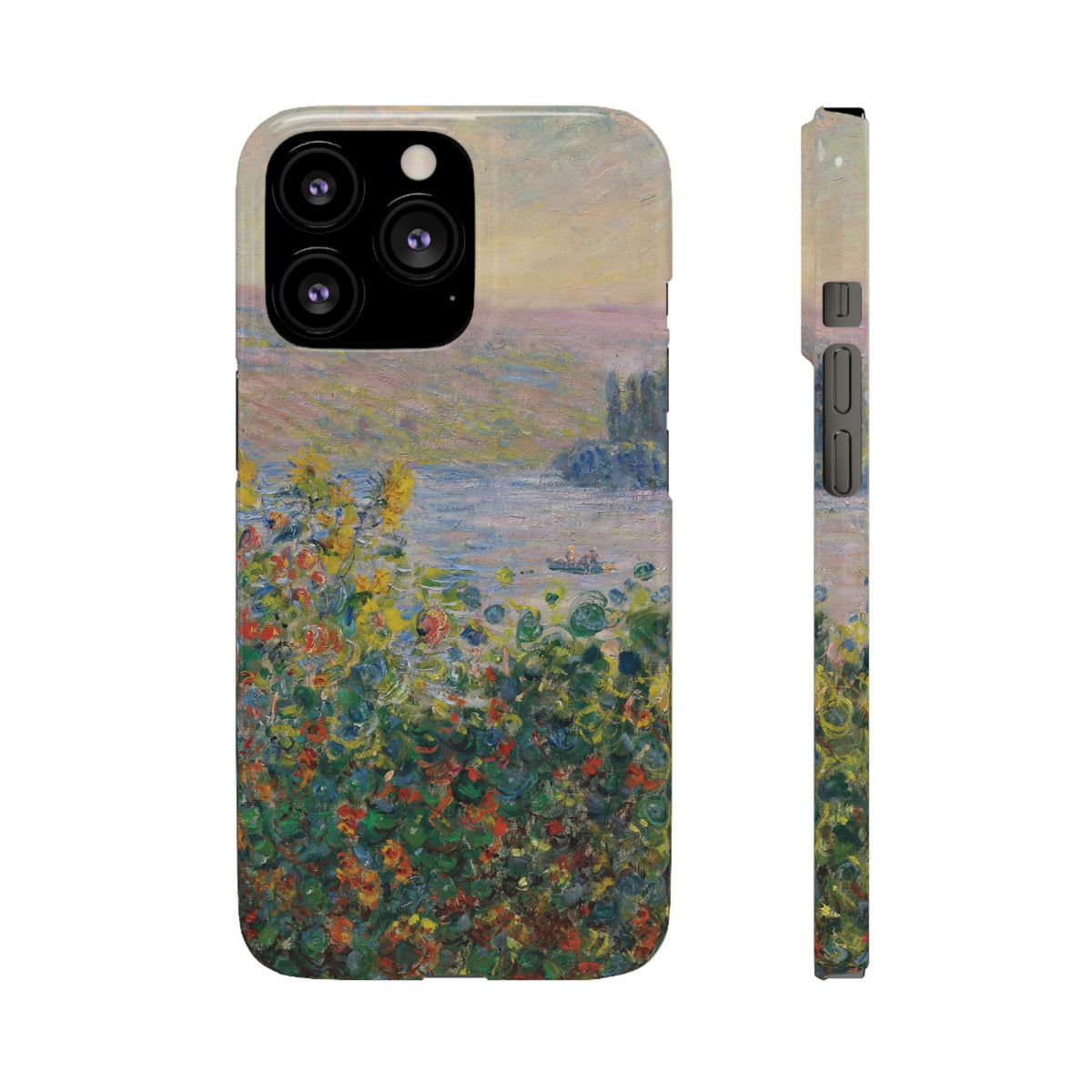 Flower Beds at Vétheuil by Claude Monet - iPhone Slim Case