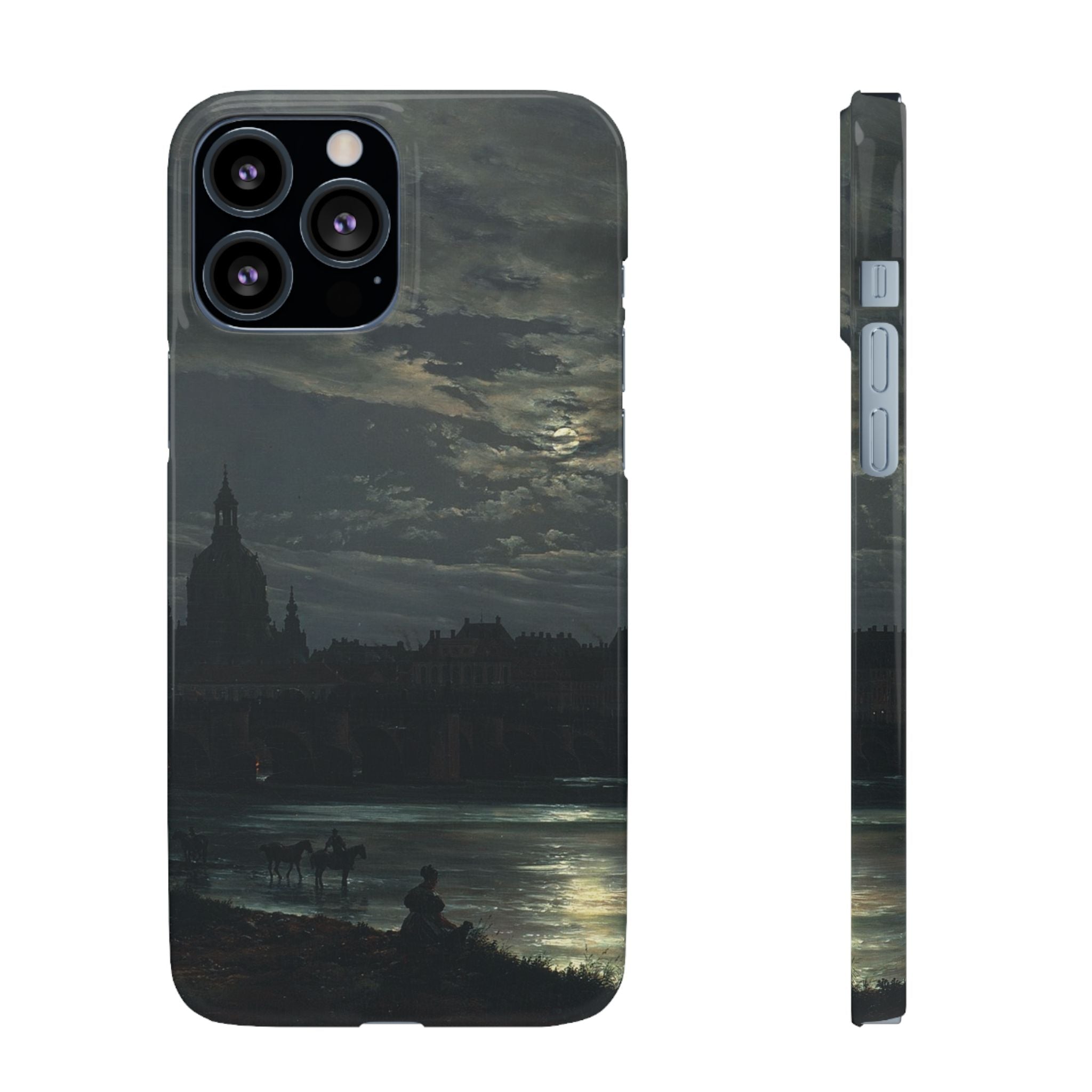 View of Dresden by Moonlight by Johan Dahl - iPhone Slim Case