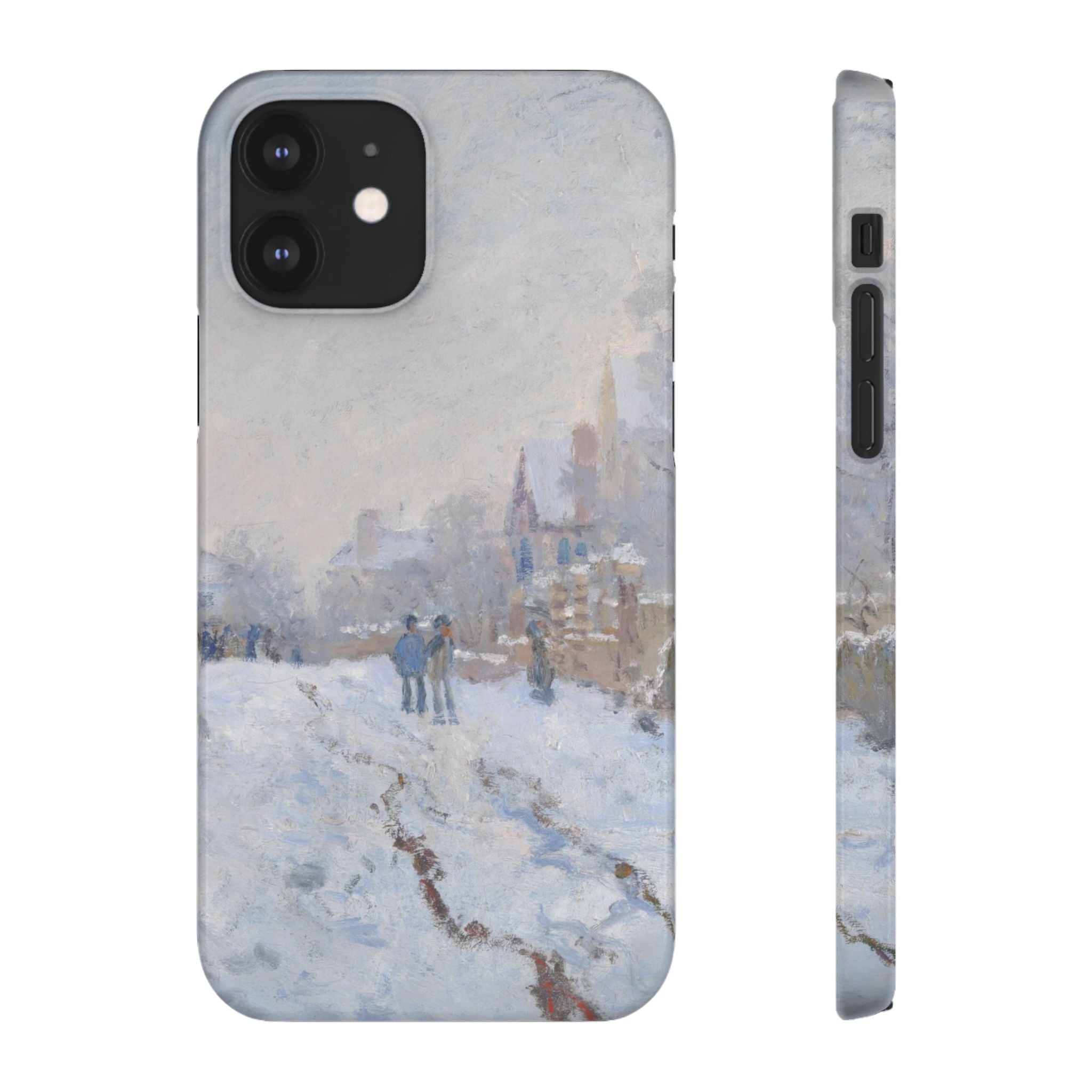 Snow Scene at Argenteuil by Claude Monet - iPhone Slim Case