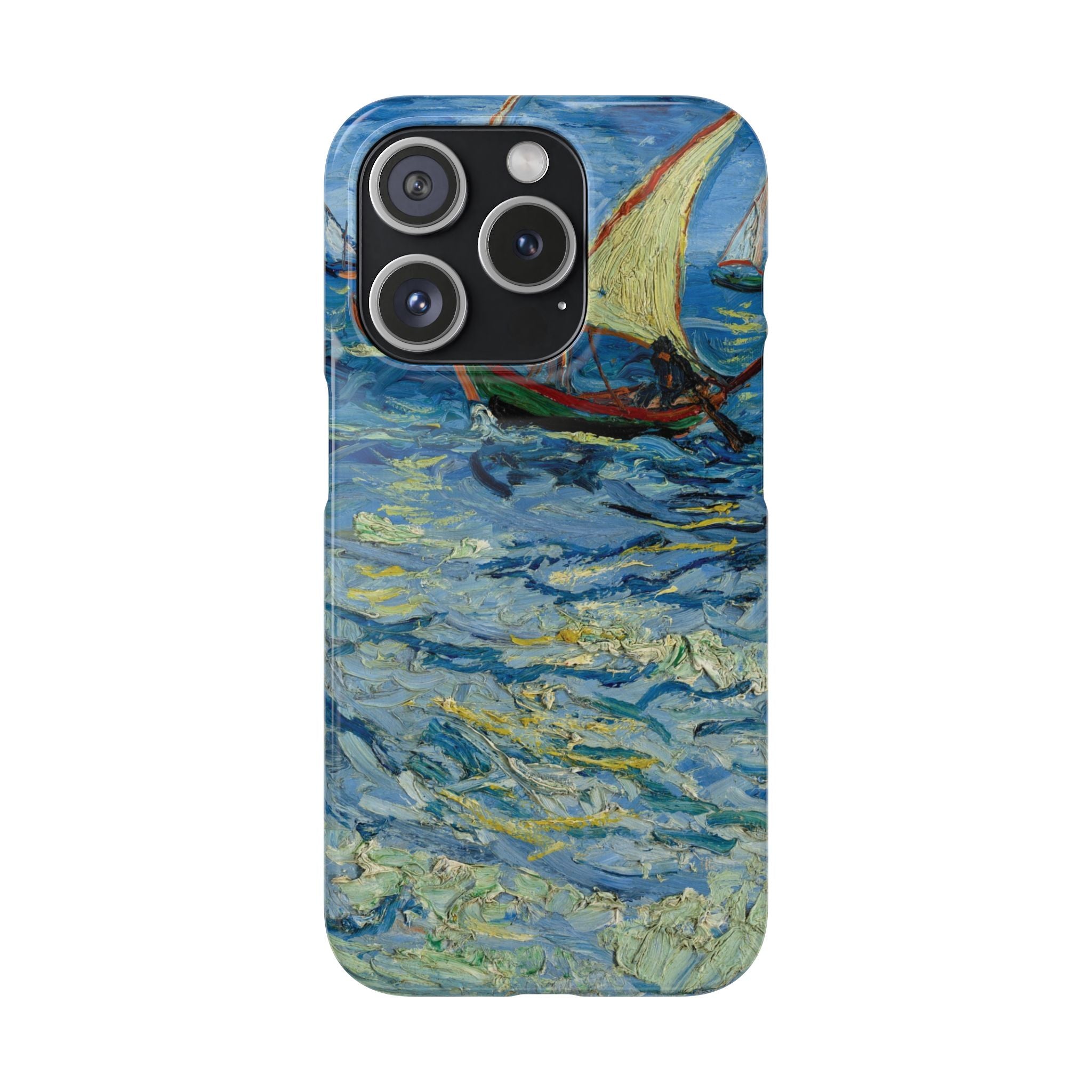 Fishing Boats at Sea by Vincent van Gogh - iPhone Slim Case