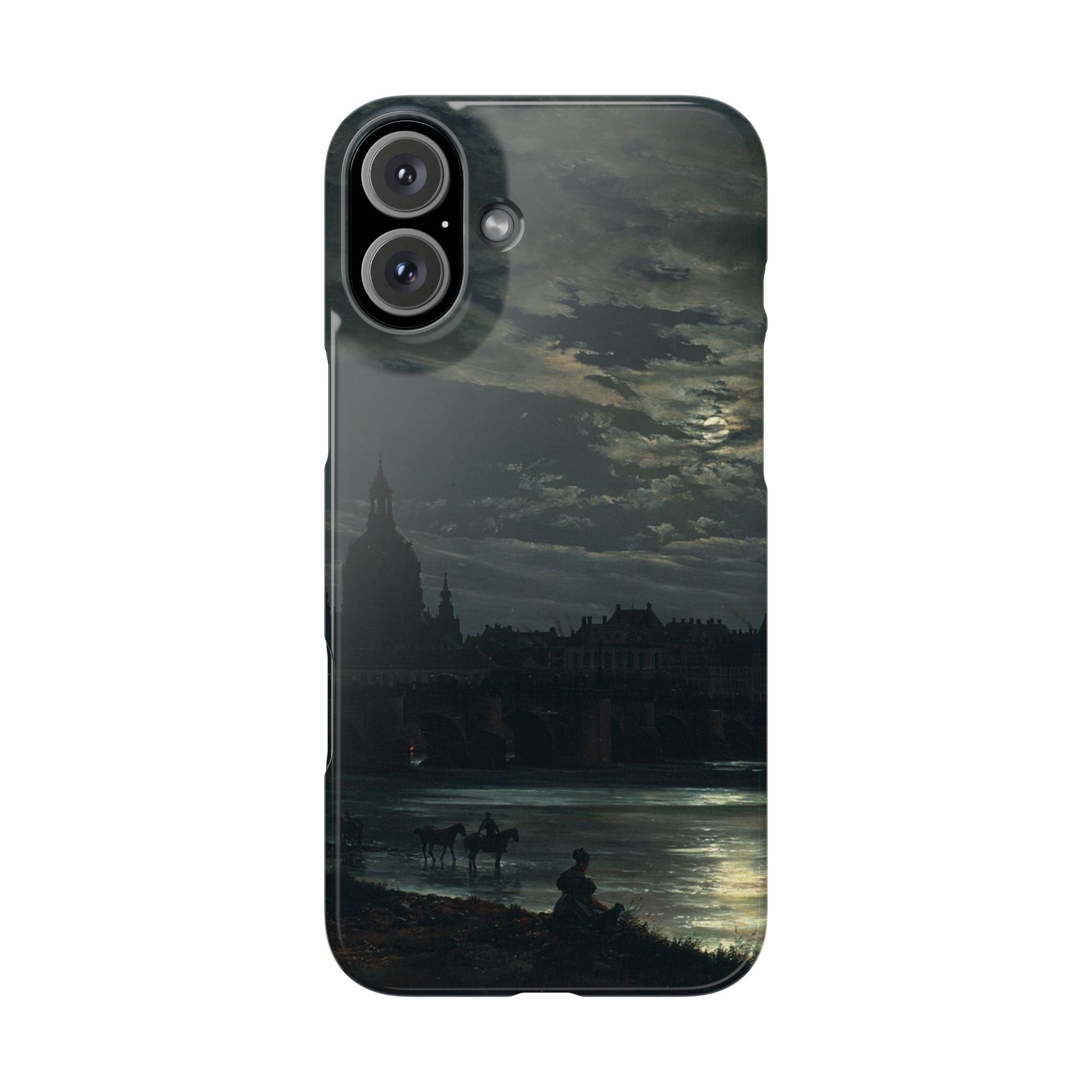 View of Dresden by Moonlight by Johan Dahl - iPhone Slim Case