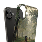 Rain in an Oak Forest by Ivan Ivanovich Shishkin - iPhone Slim Case