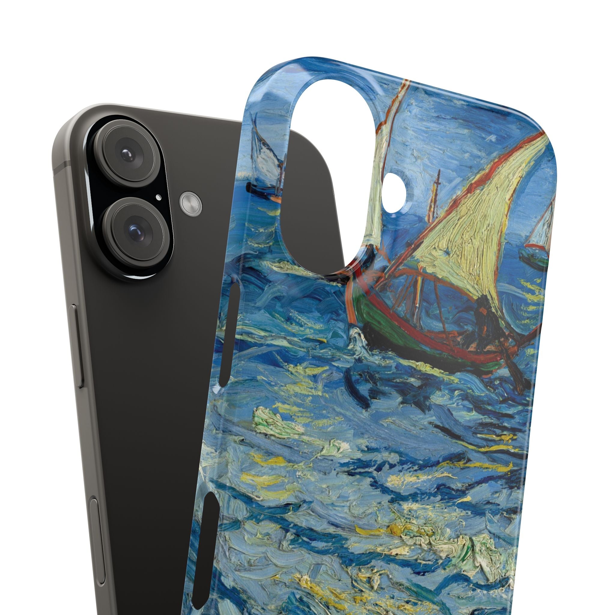 Fishing Boats at Sea by Vincent van Gogh - iPhone Slim Case
