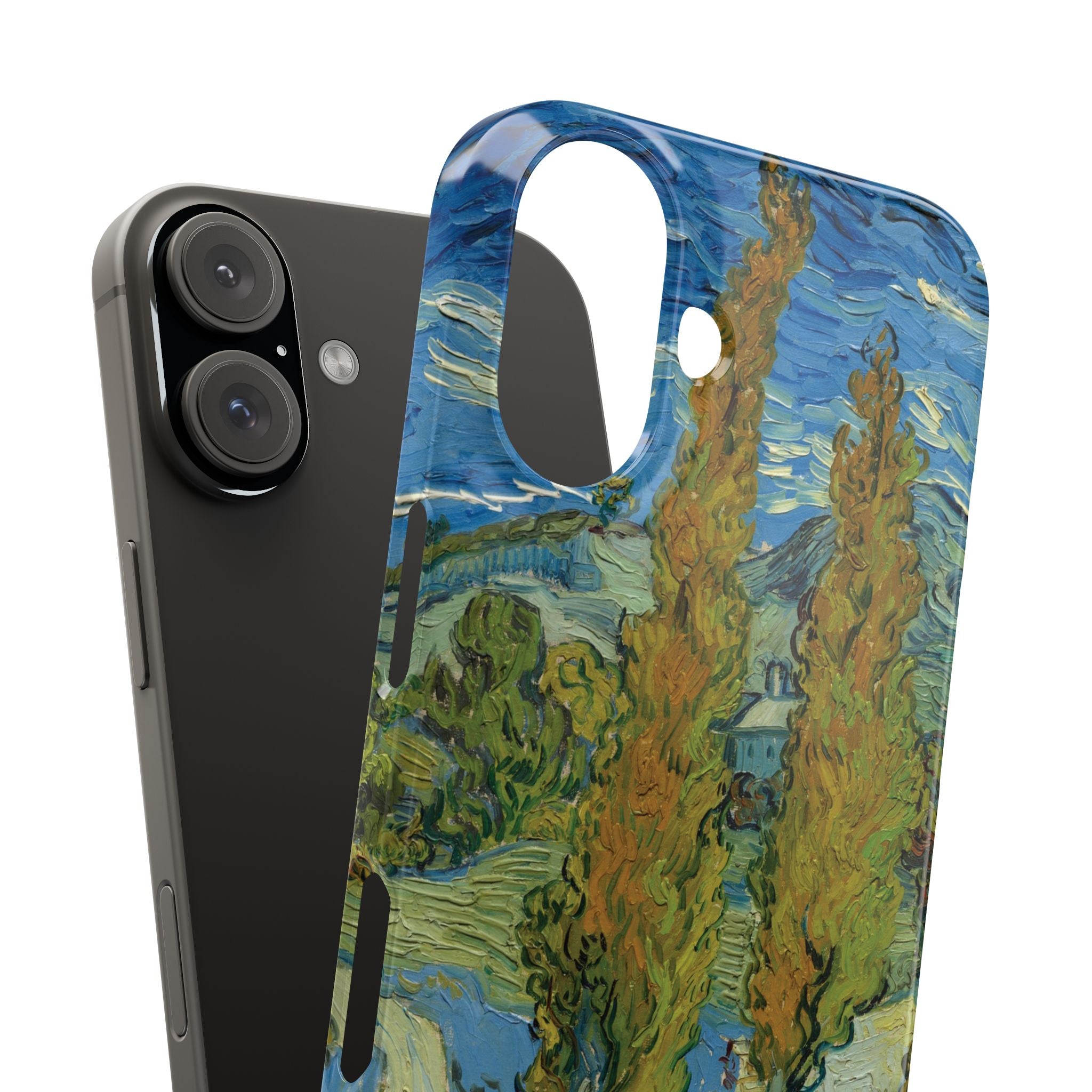Two Poplars in the Alpilles near Saint-Rémy by Vincent van Gogh - iPhone Slim Case