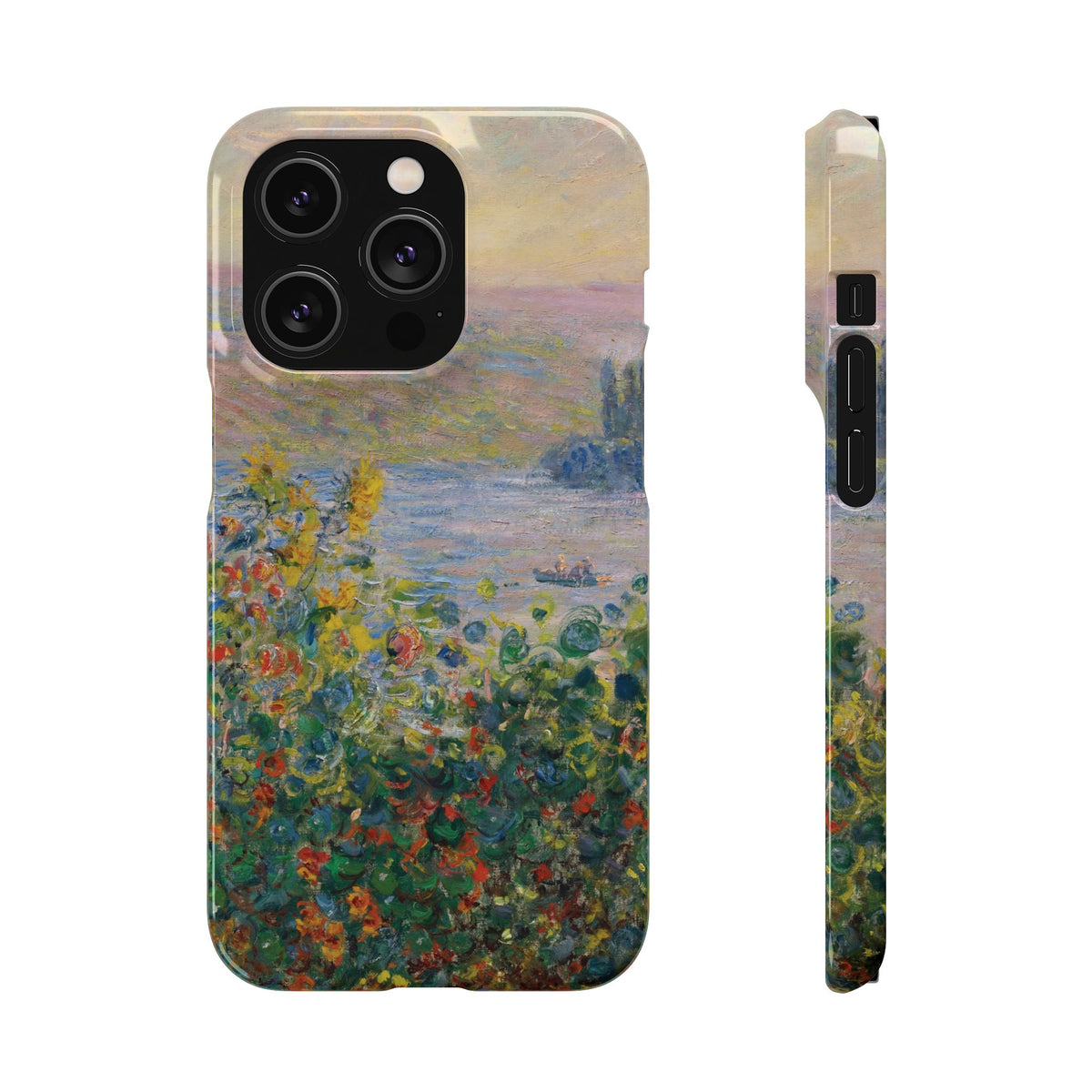 Flower Beds at Vétheuil by Claude Monet - iPhone Slim Case