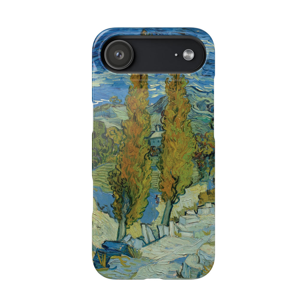 Two Poplars in the Alpilles near Saint-Rémy by Vincent van Gogh - iPhone Slim Case