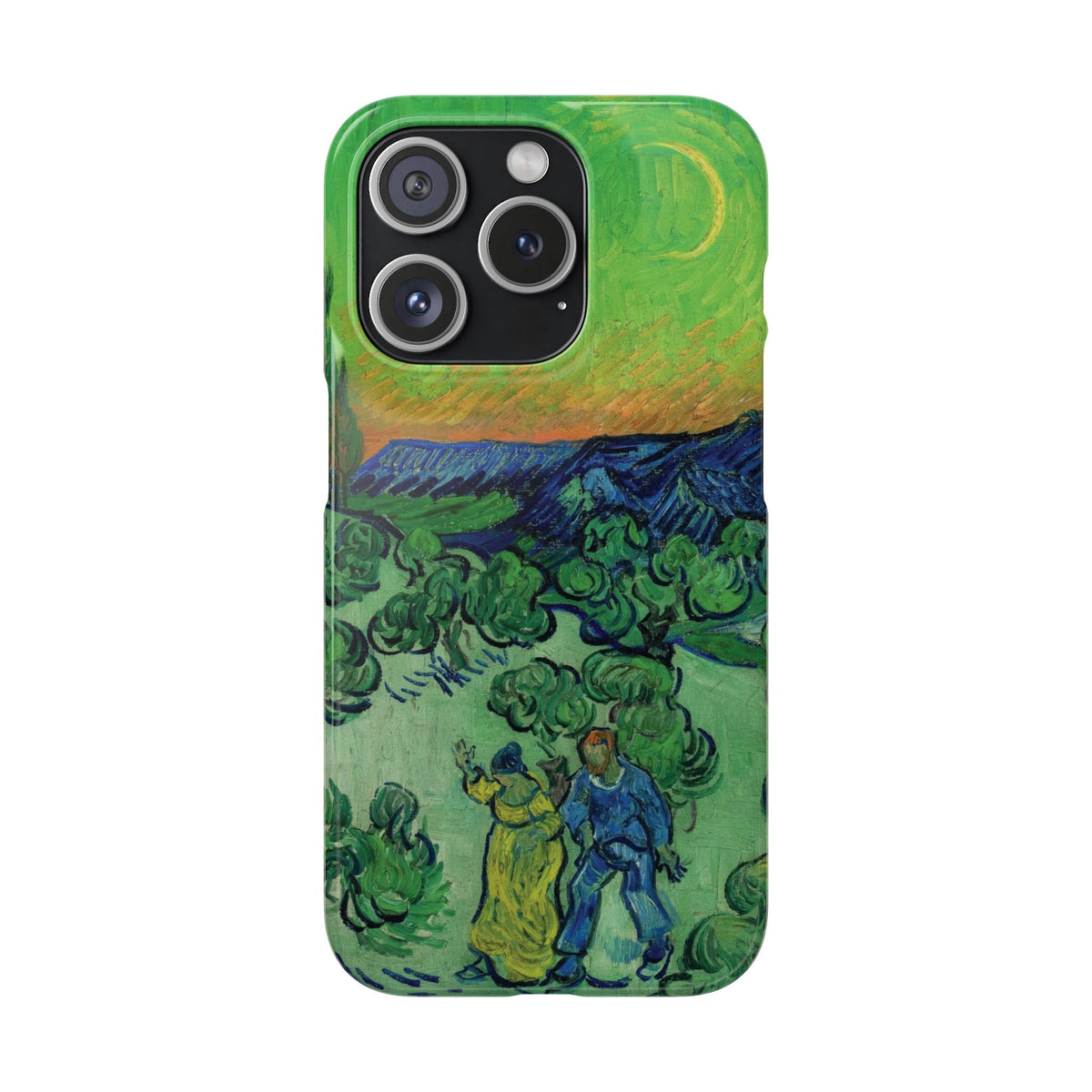 Landscape with Couple Walking and Crescent Moon by Vincent van Gogh- iPhone Slim Case