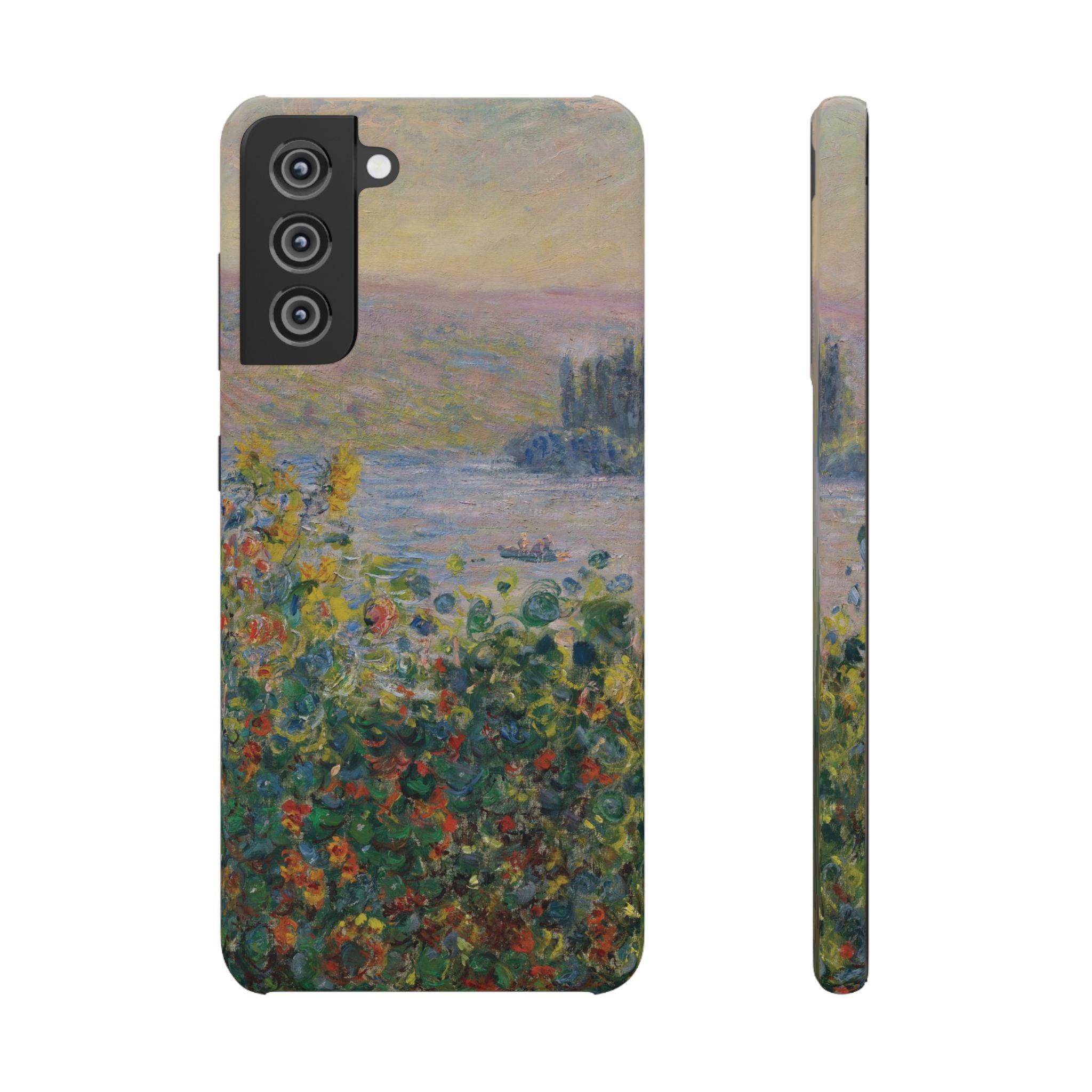 Flower Beds at Vétheuil by Claude Monet - Samsung Slim Case