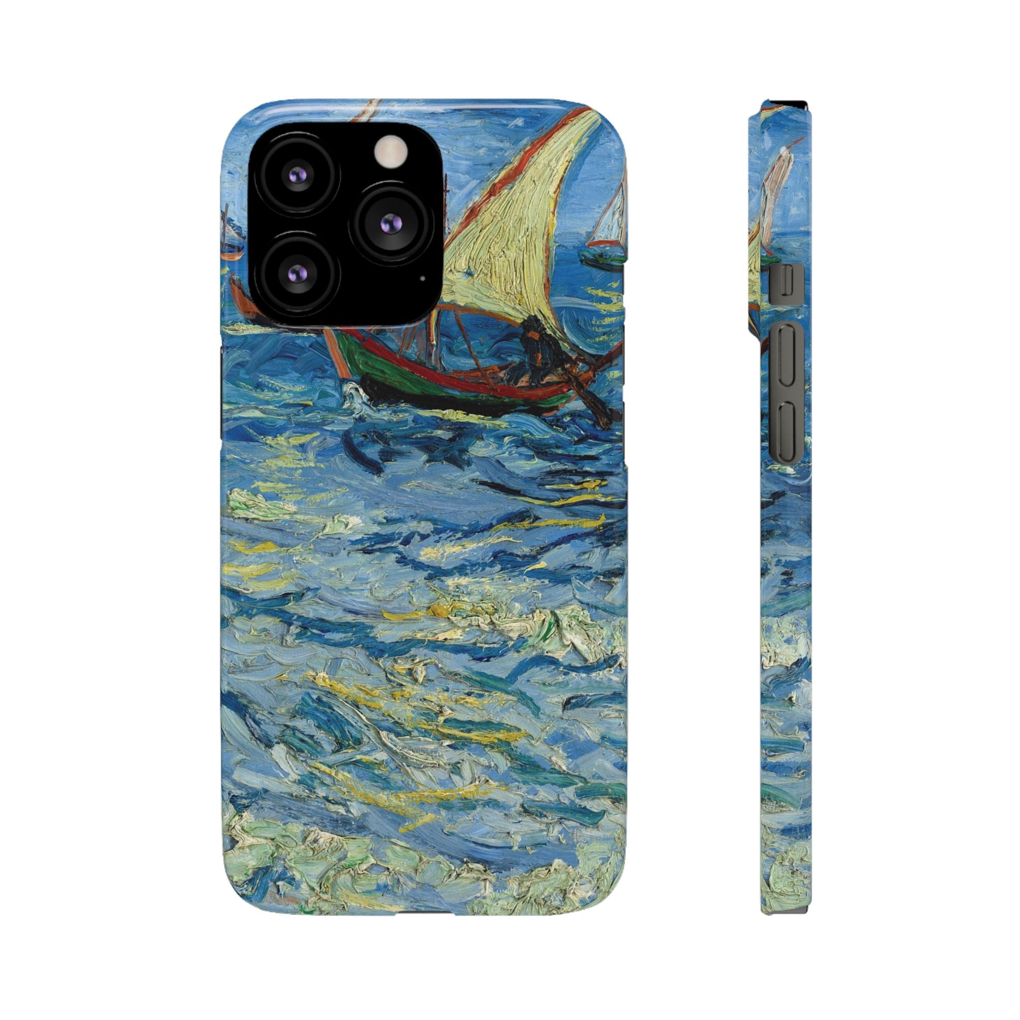 Fishing Boats at Sea by Vincent van Gogh - iPhone Slim Case