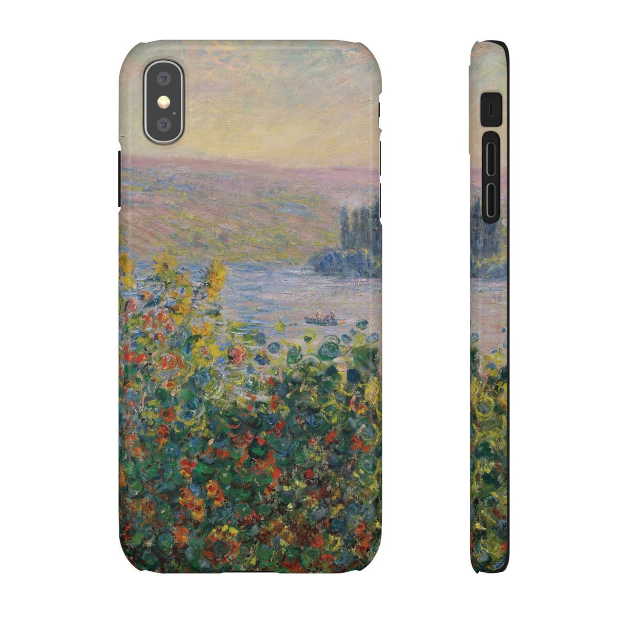 Flower Beds at Vétheuil by Claude Monet - iPhone Slim Case