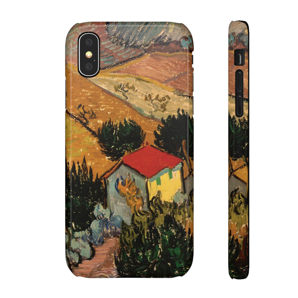 Landscape with House and Ploughman by Vincent van Gogh - iPhone Slim Case