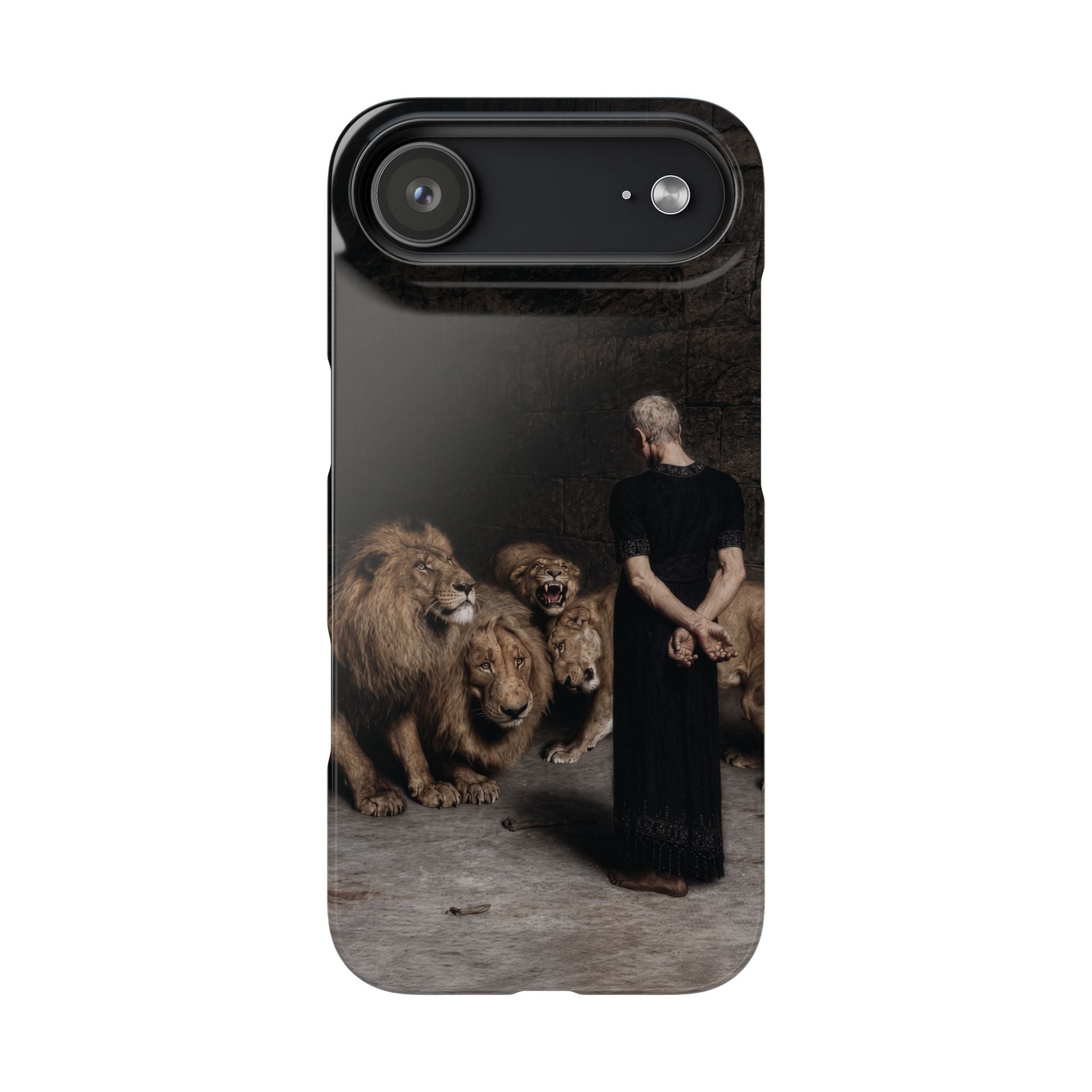 Daniel in the Lion's Den by Briton Riviere - iPhone Slim Case