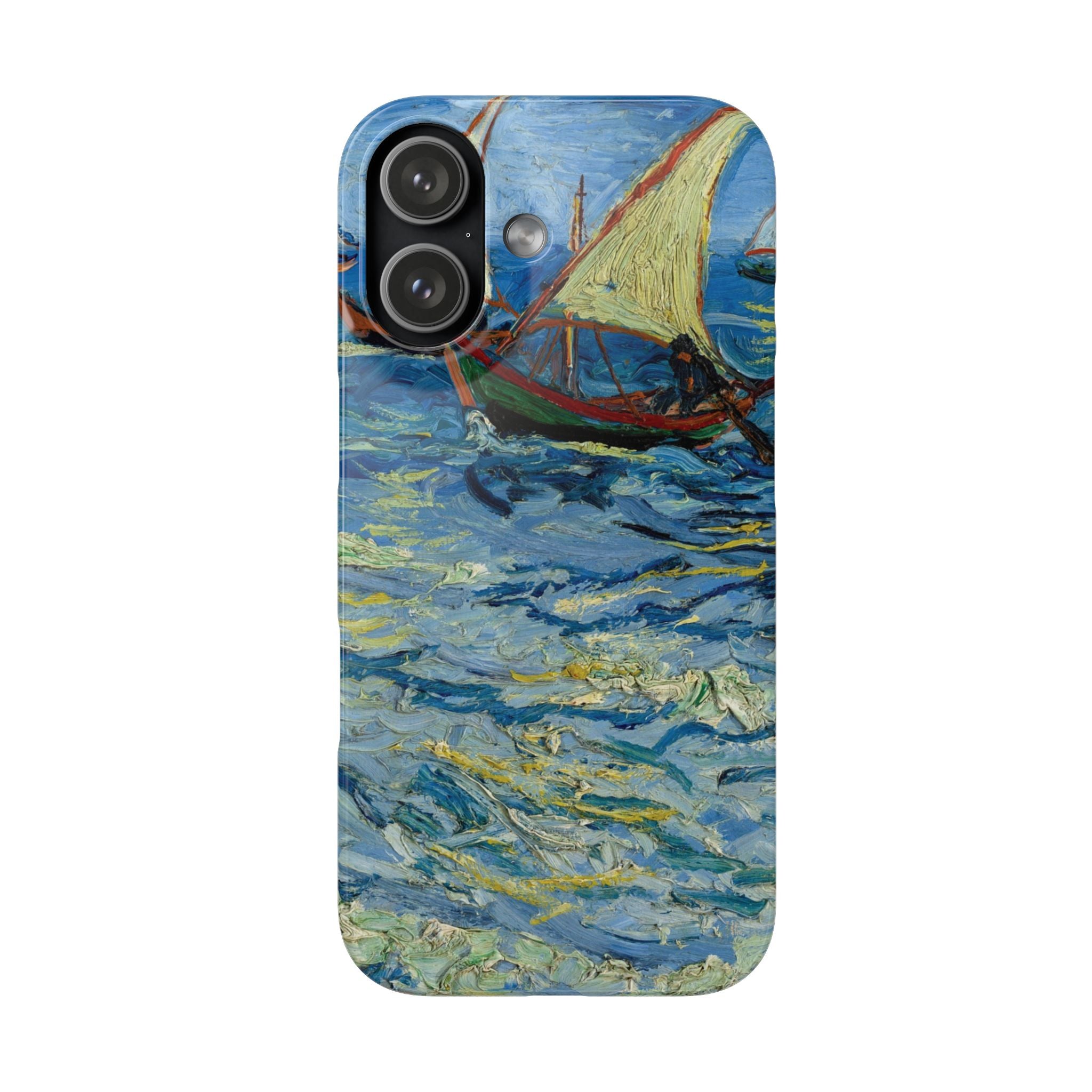 Fishing Boats at Sea by Vincent van Gogh - iPhone Slim Case