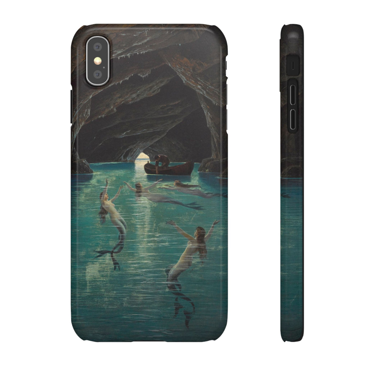 Fisherman and Mermaids in the Blue Grotto on Capri by Hermann Corrodi - iPhone Slim Case