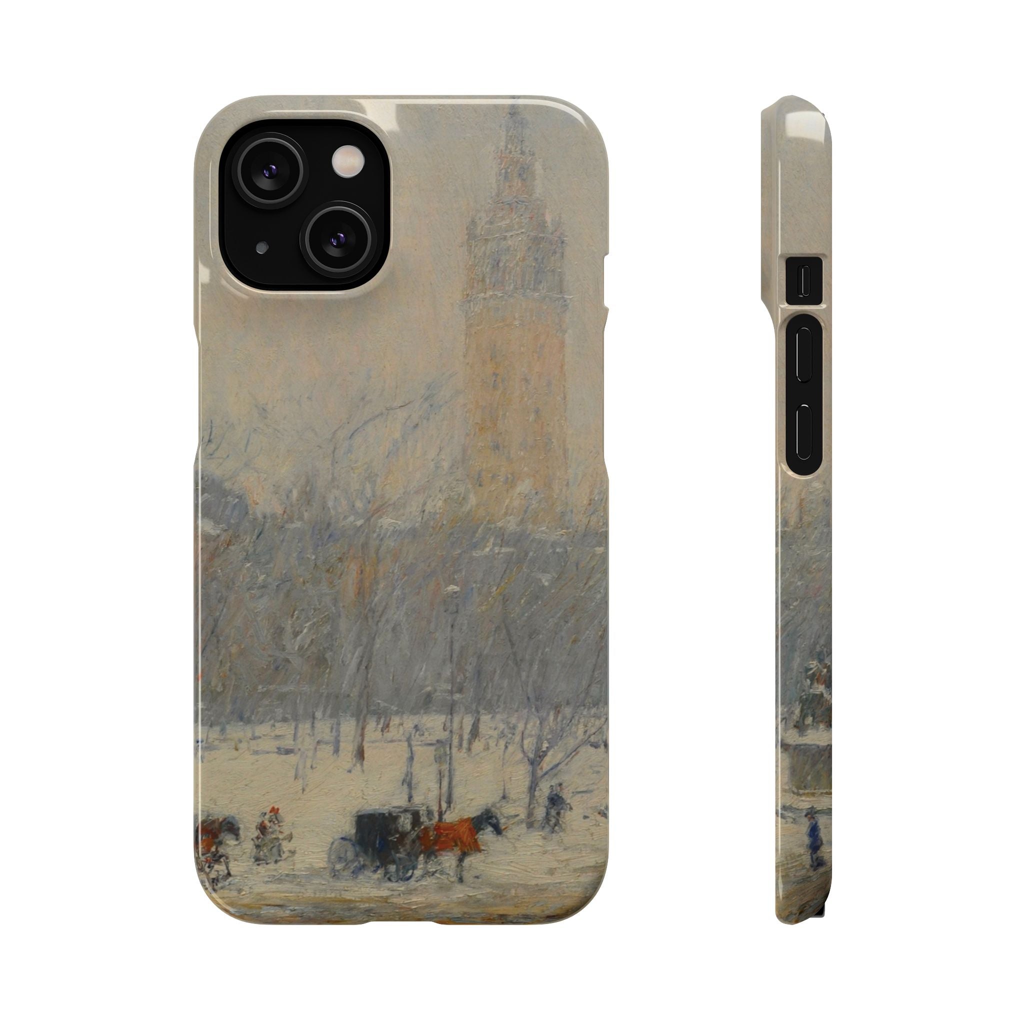 Snowstorm, Madison Square by Childe Hassam - iPhone Slim Case