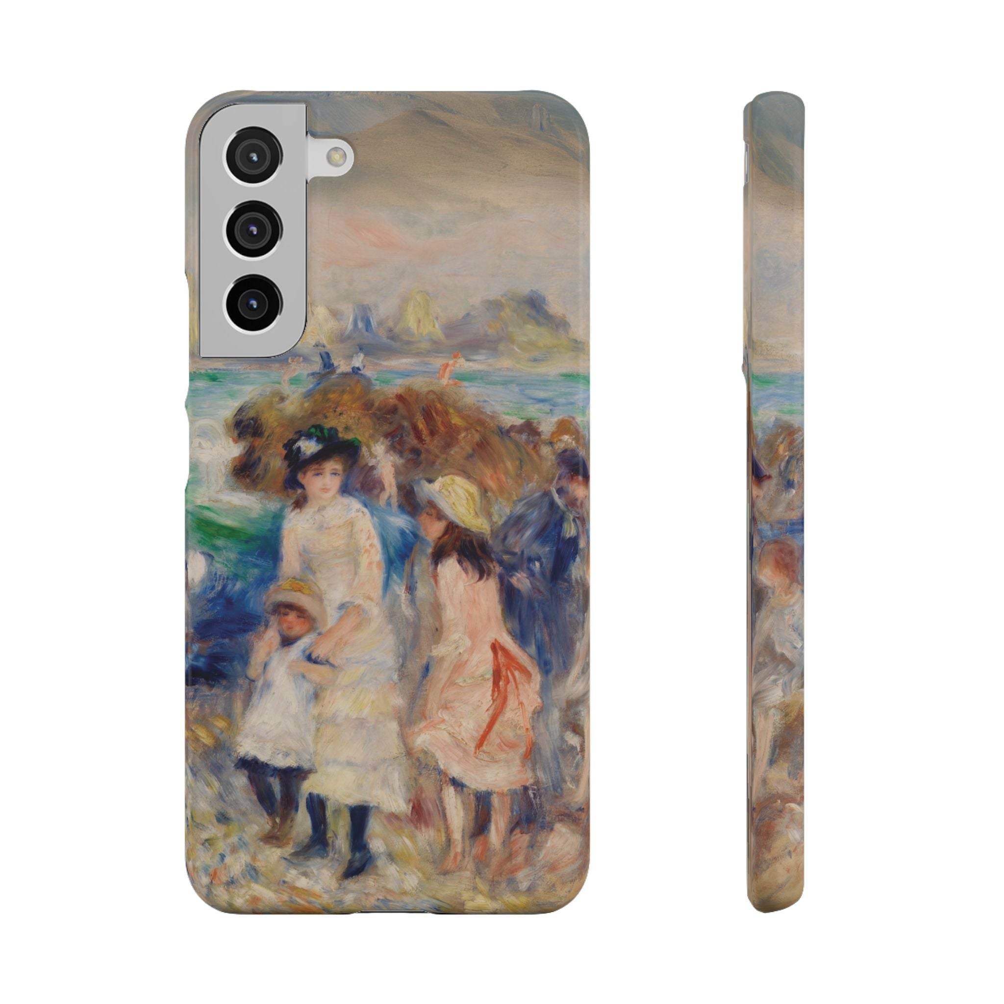 Children at the Beach at Guernsey by Pierre Auguste Renoir - Samsung Slim Case