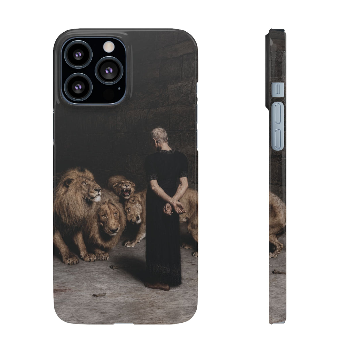 Daniel in the Lion's Den by Briton Riviere - iPhone Slim Case