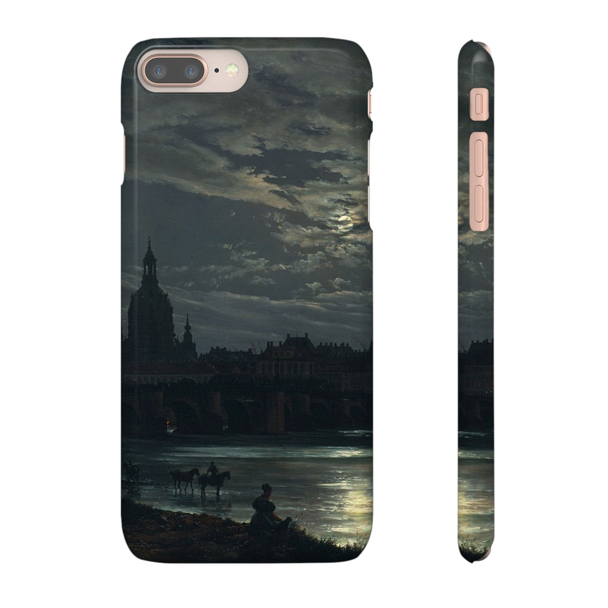 View of Dresden by Moonlight by Johan Dahl - iPhone Slim Case