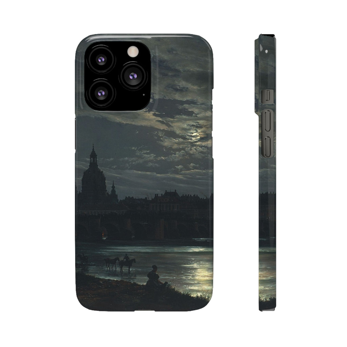 View of Dresden by Moonlight by Johan Dahl - iPhone Slim Case