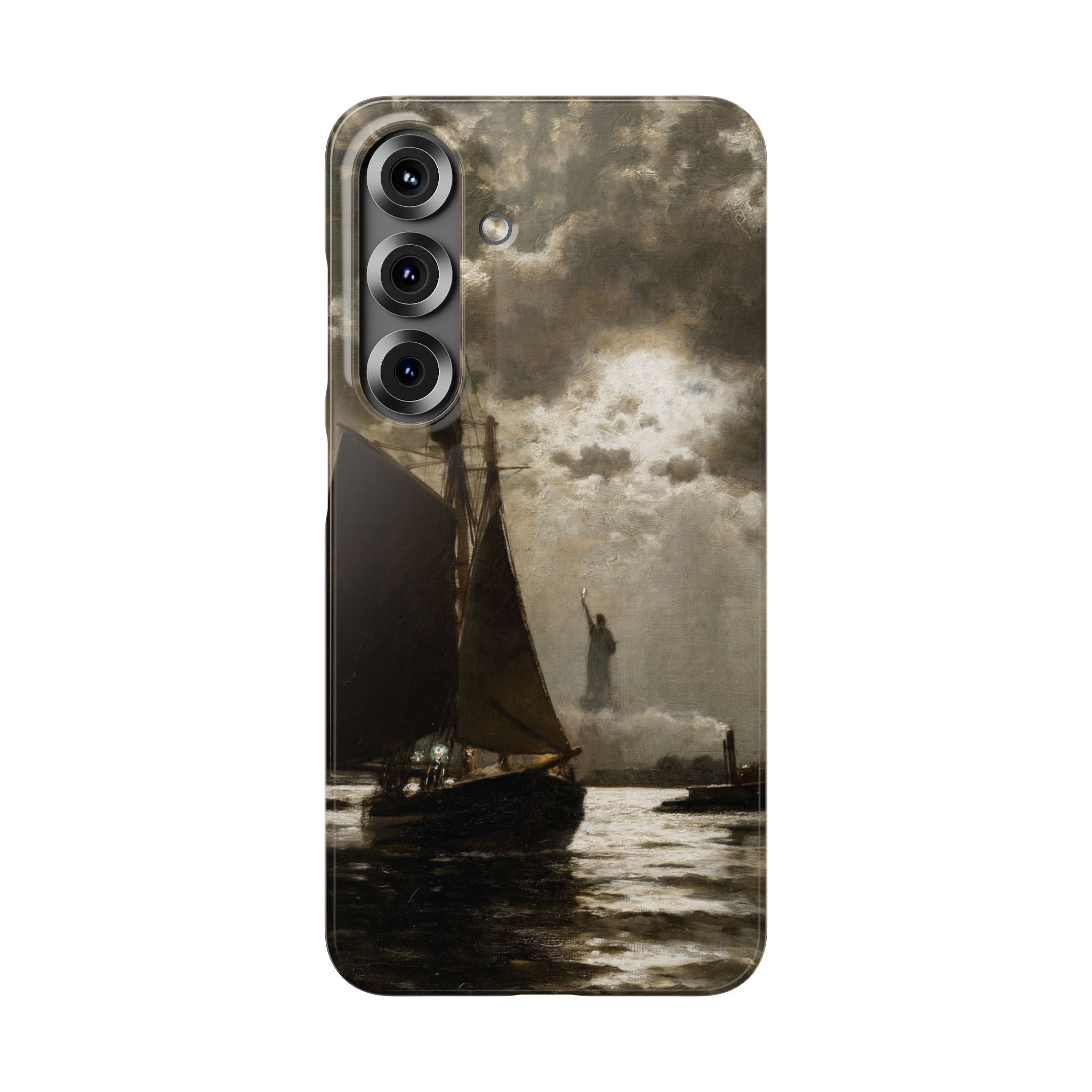 Nightfall over New York Harbor by Edward Moran - Samsung Slim Case