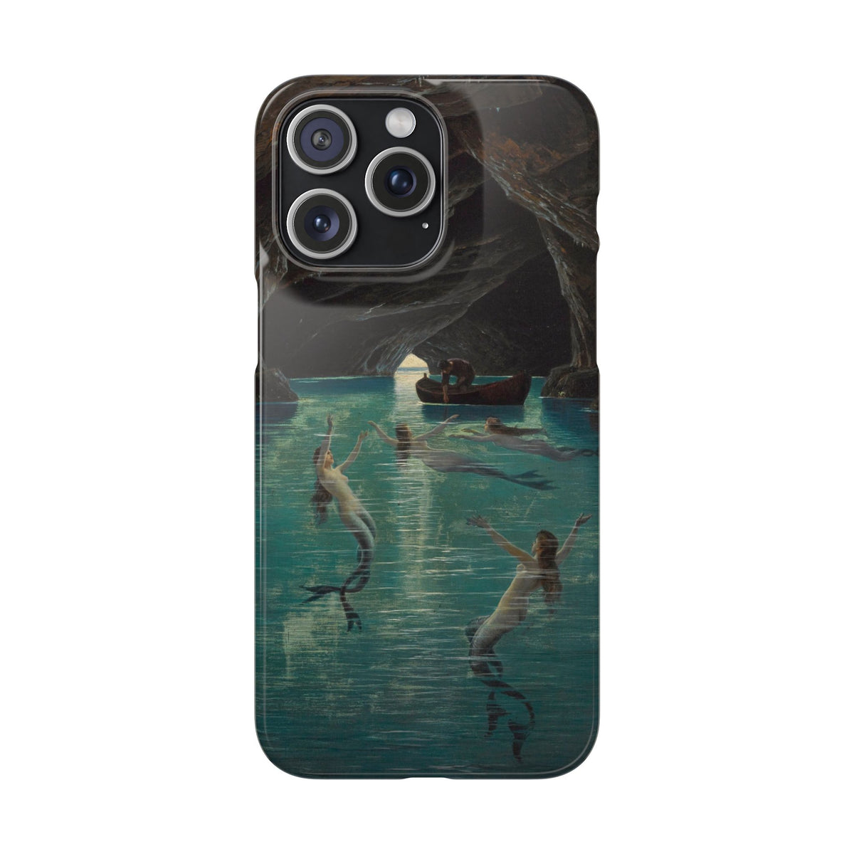 Fisherman and Mermaids in the Blue Grotto on Capri by Hermann Corrodi - iPhone Slim Case