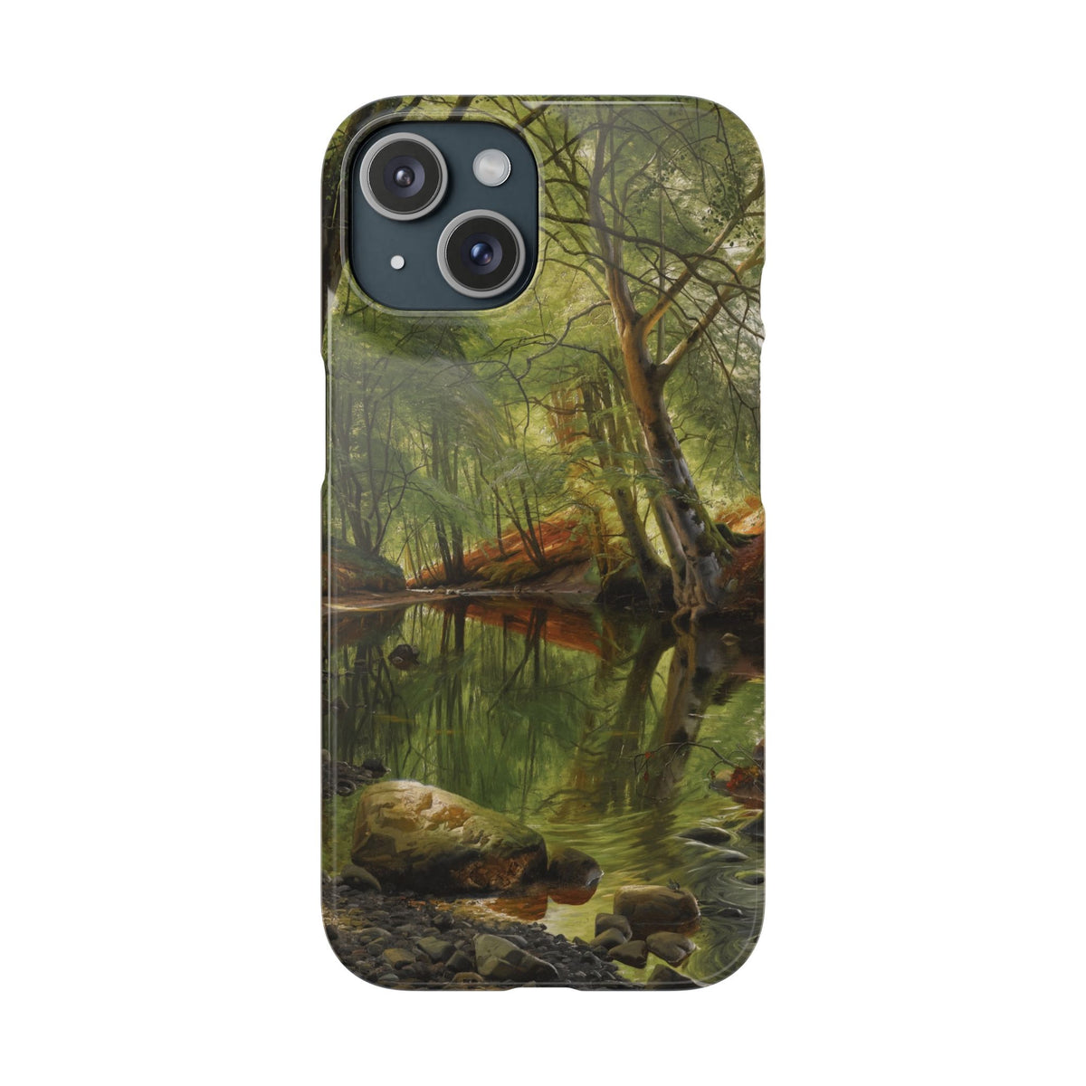 A woodland stream by Peder Mork Monsted - iPhone Slim Case