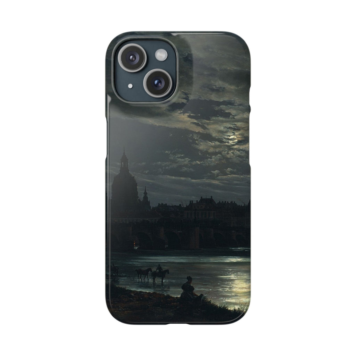 View of Dresden by Moonlight by Johan Dahl - iPhone Slim Case