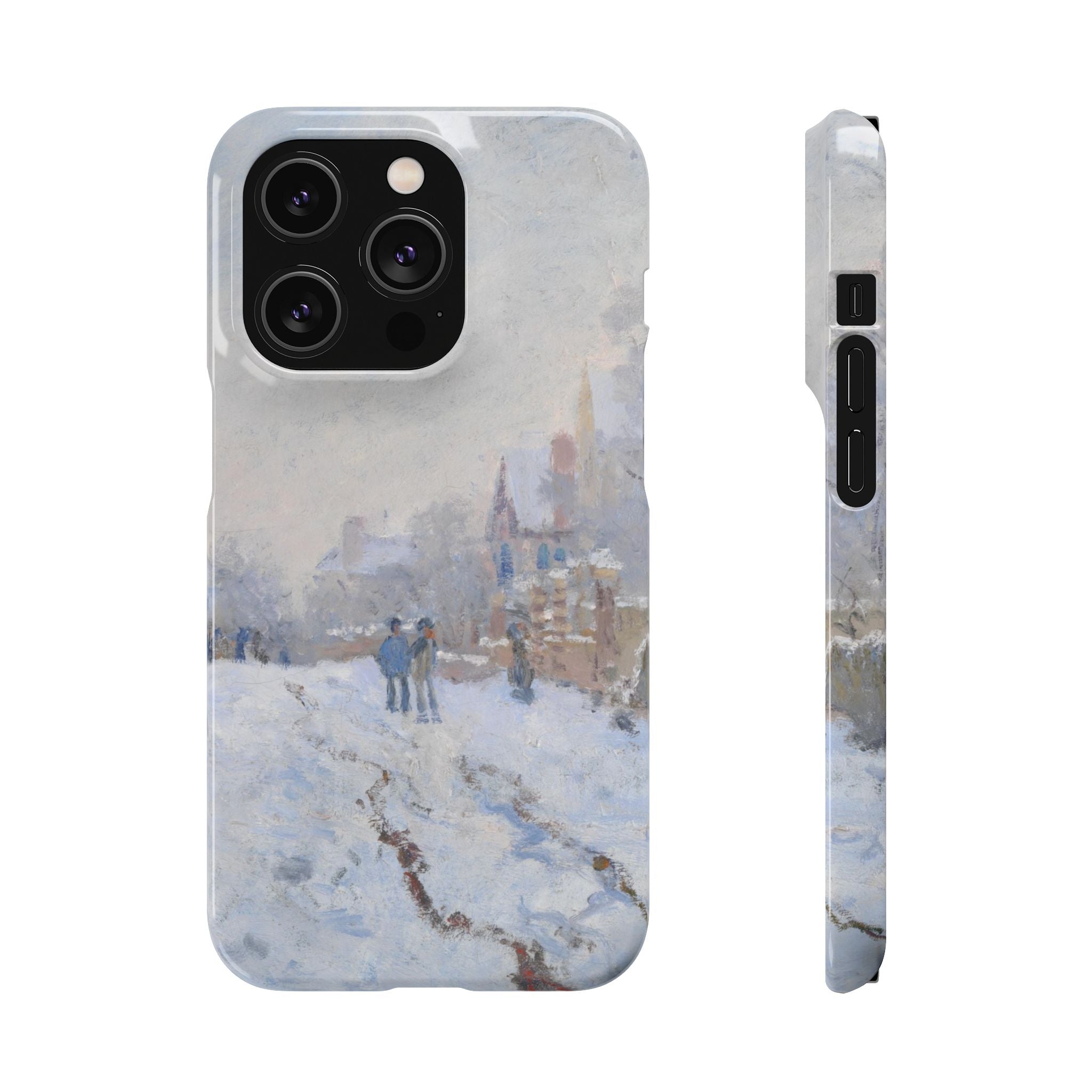 Snow Scene at Argenteuil by Claude Monet - iPhone Slim Case