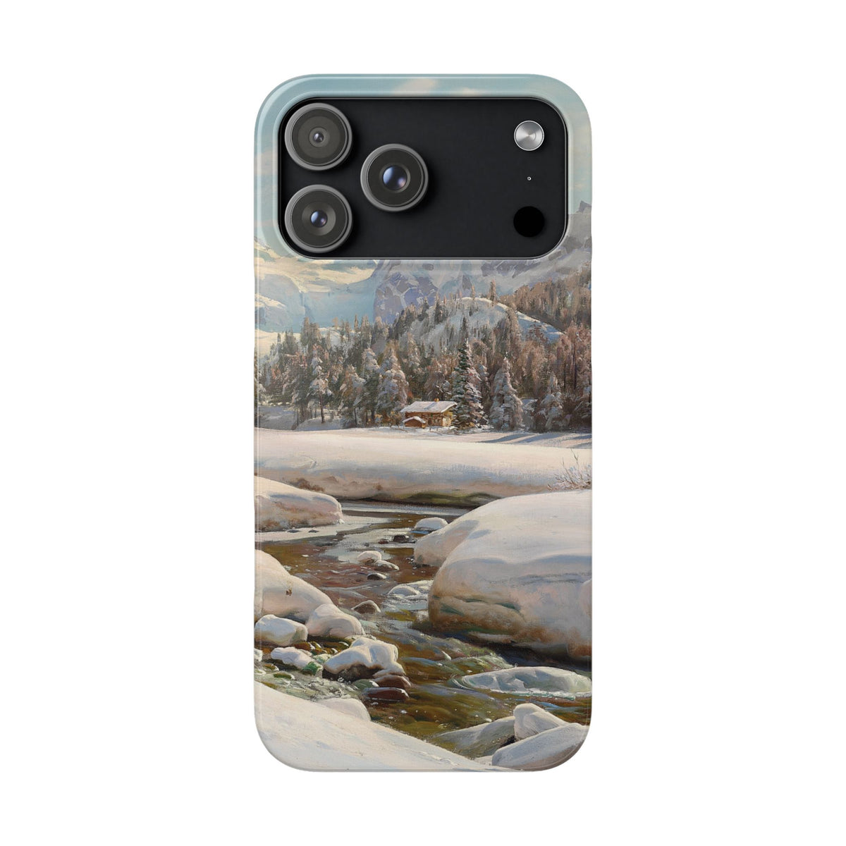 Winter landscape in Switzerland near Engadin by Peder Mork Monsted - iPhone Slim Case