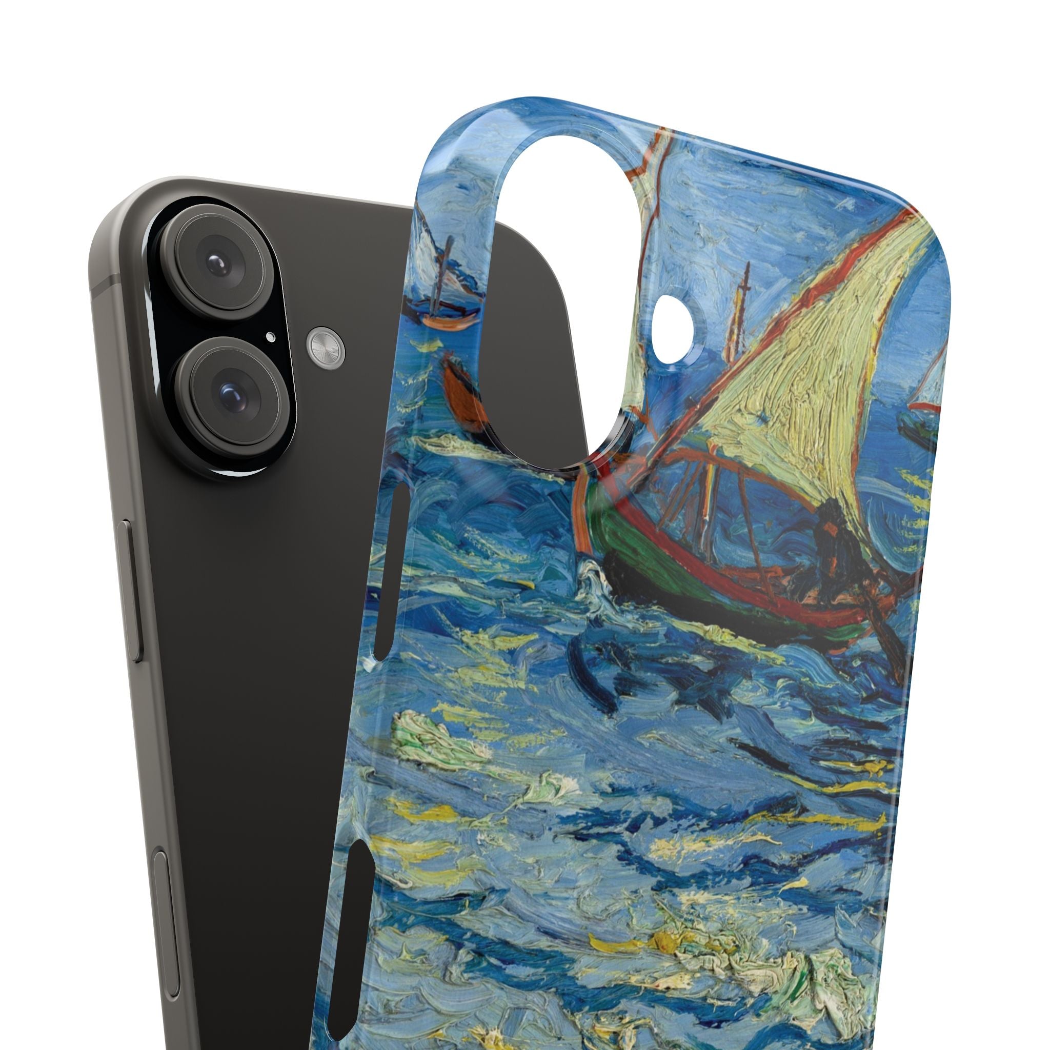 Fishing Boats at Sea by Vincent van Gogh - iPhone Slim Case