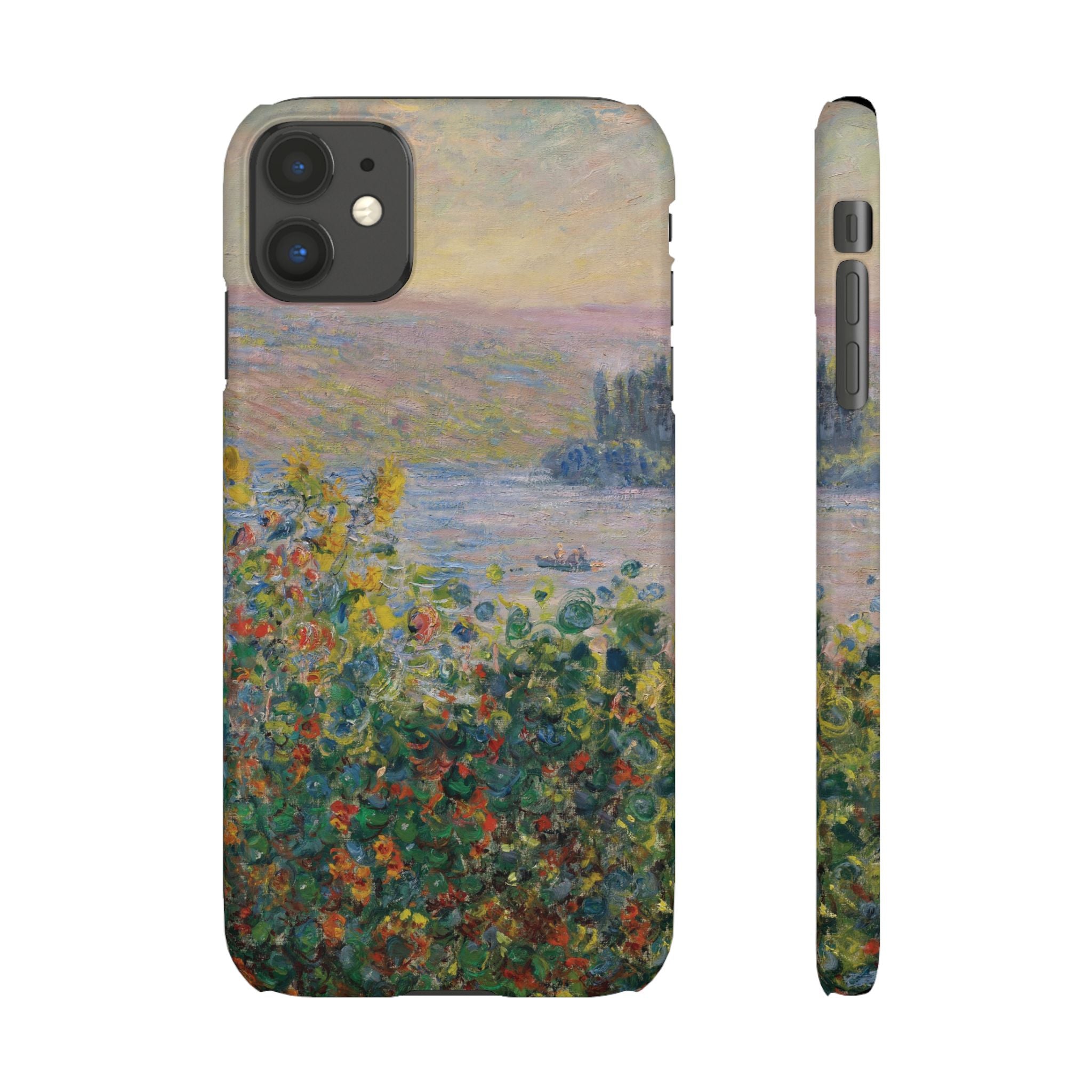 Flower Beds at Vétheuil by Claude Monet - iPhone Slim Case