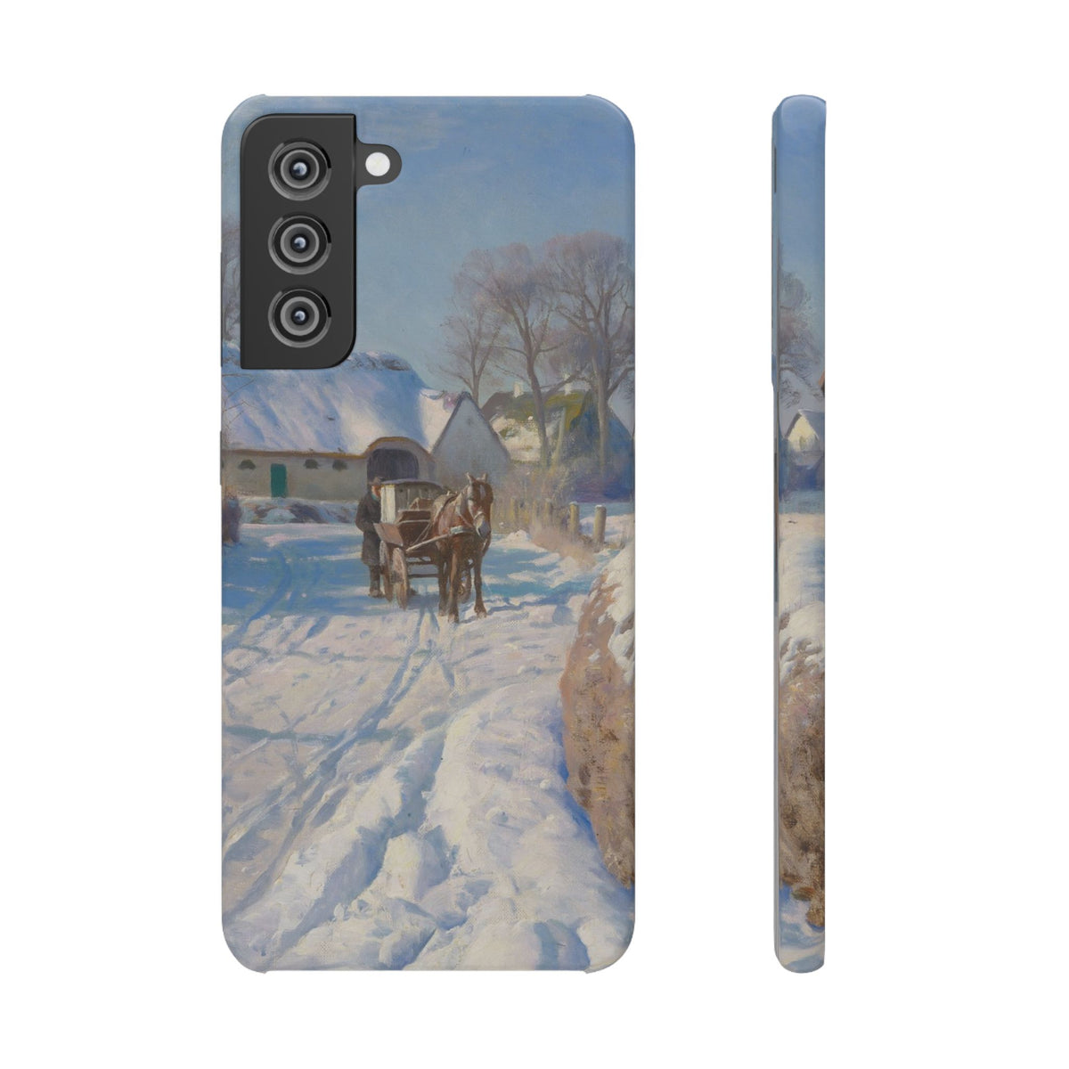 A village in the snow by Peder Mork Monsted - Samsung Slim Case