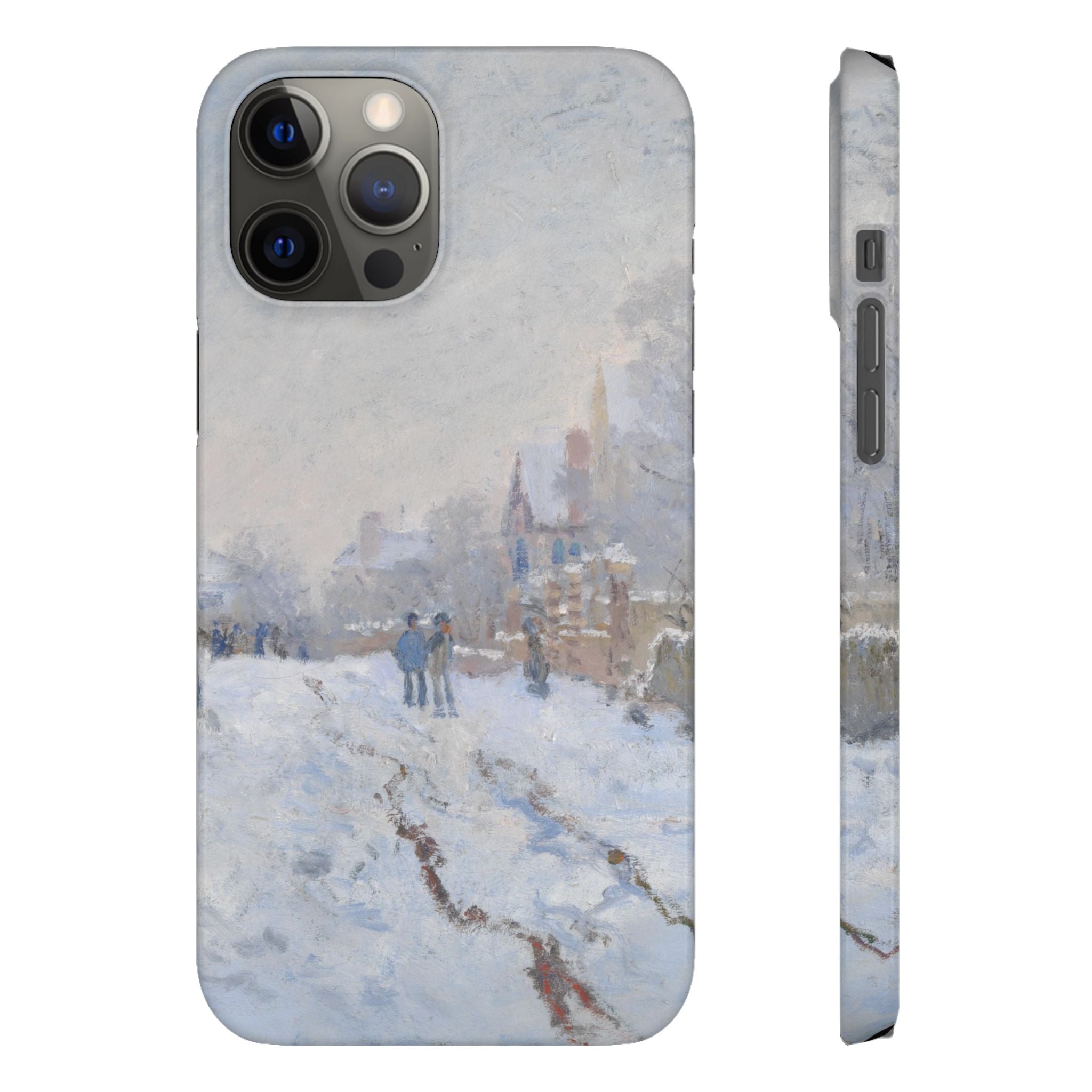 Snow Scene at Argenteuil by Claude Monet - iPhone Slim Case