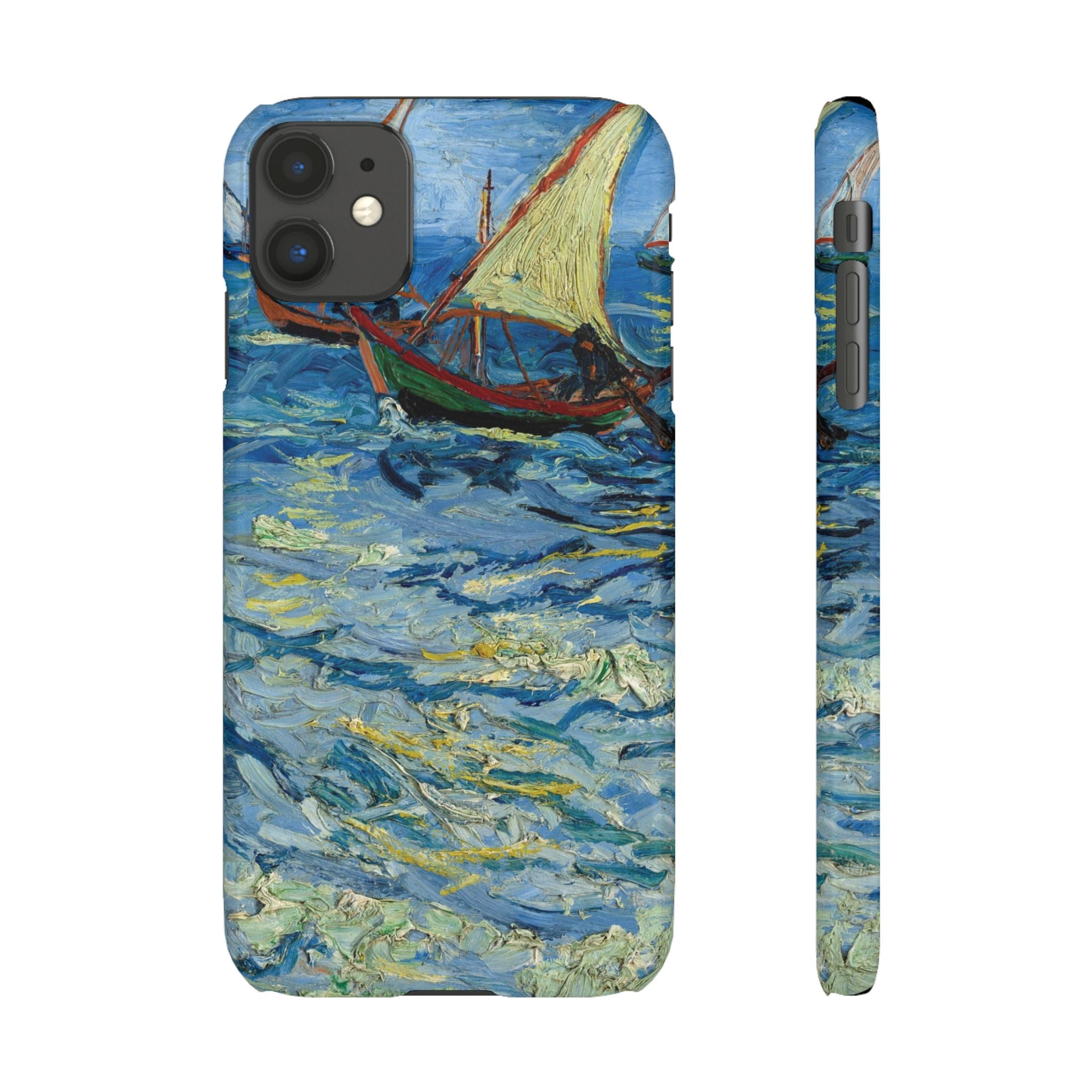 Fishing Boats at Sea by Vincent van Gogh - iPhone Slim Case