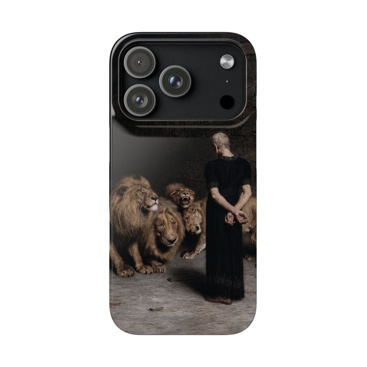 Daniel in the Lion's Den by Briton Riviere - iPhone Slim Case