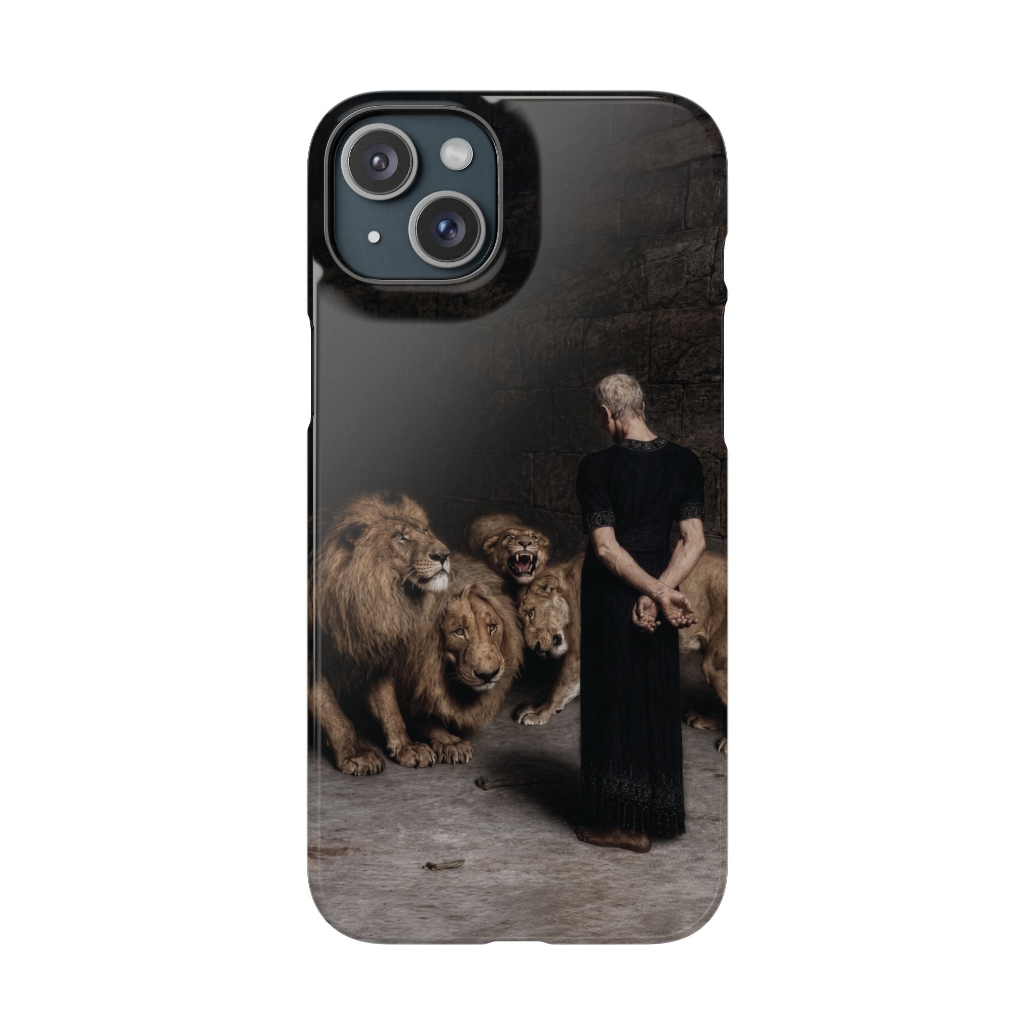Daniel in the Lion's Den by Briton Riviere - iPhone Slim Case
