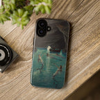 Pescatore e Sirene nella Grotta Azzurra a Capri di Hermann Corrodi - Cover iPhone Rinforzata