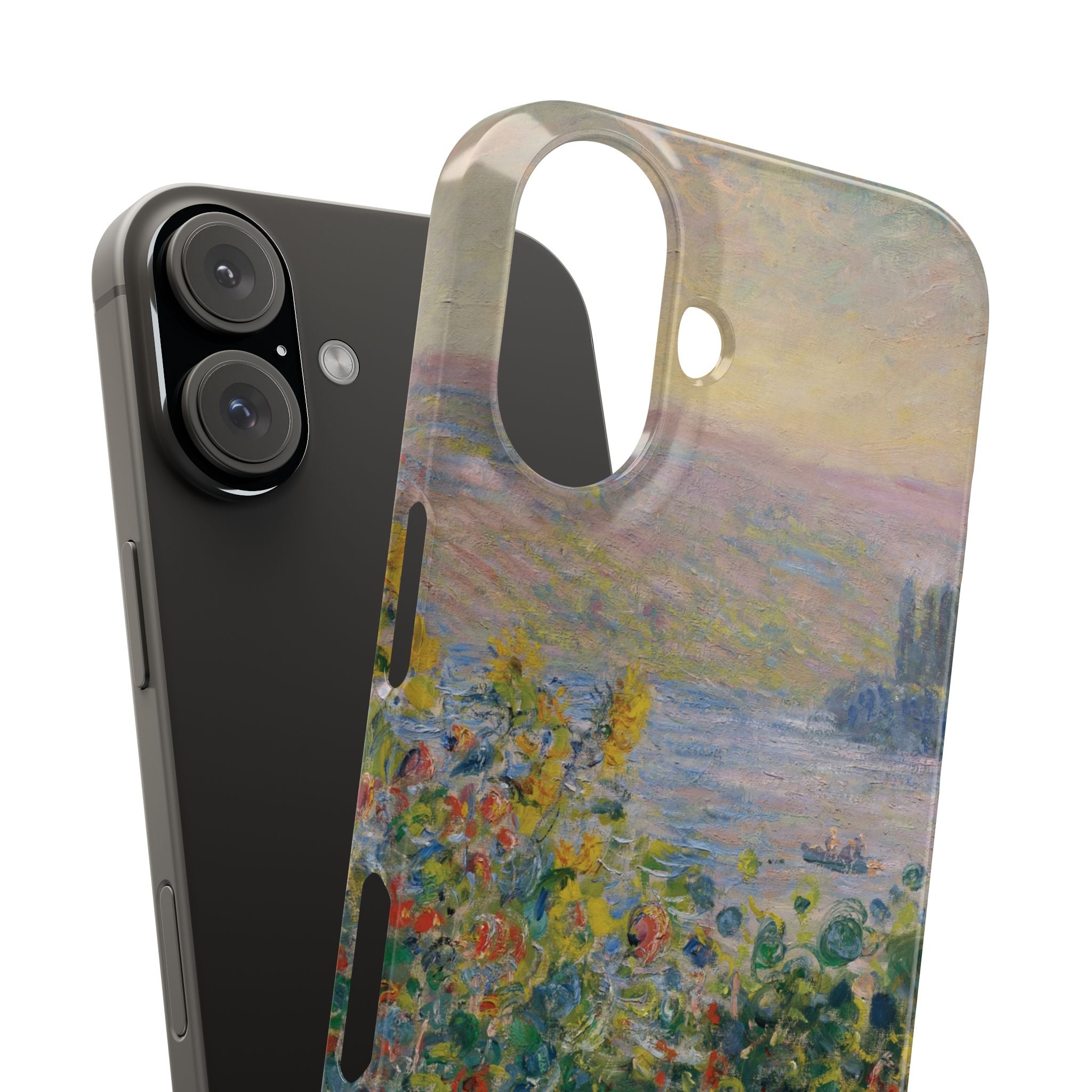 Flower Beds at Vétheuil by Claude Monet - iPhone Slim Case