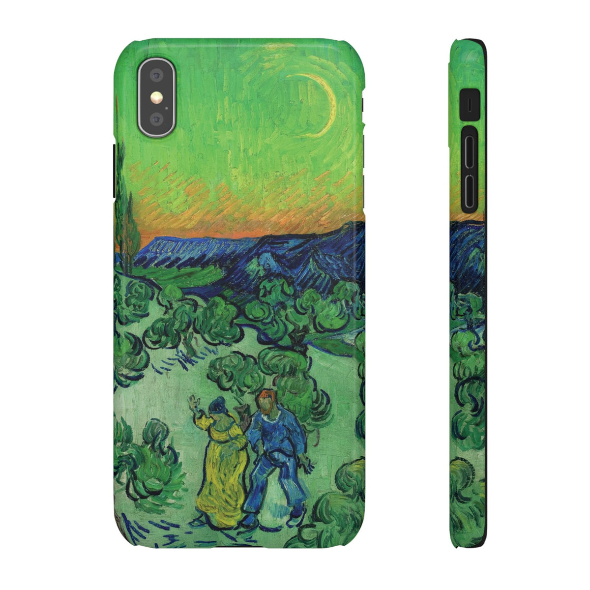 Landscape with Couple Walking and Crescent Moon by Vincent van Gogh- iPhone Slim Case
