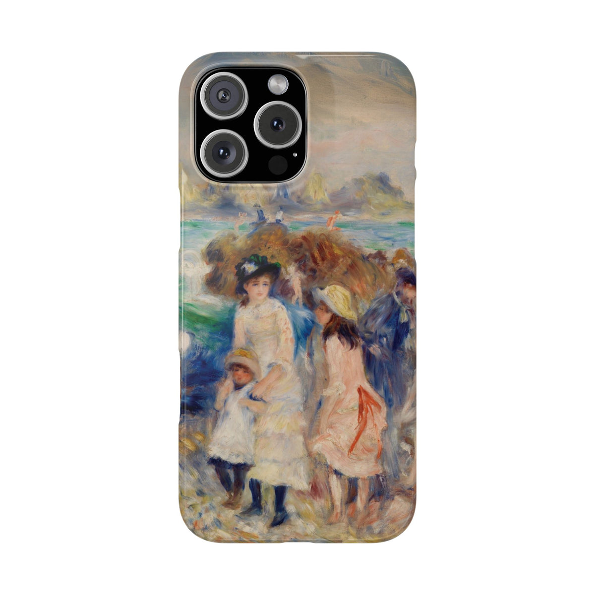 Children at the Beach at Guernsey by Pierre Auguste Renoir - iPhone Slim Case