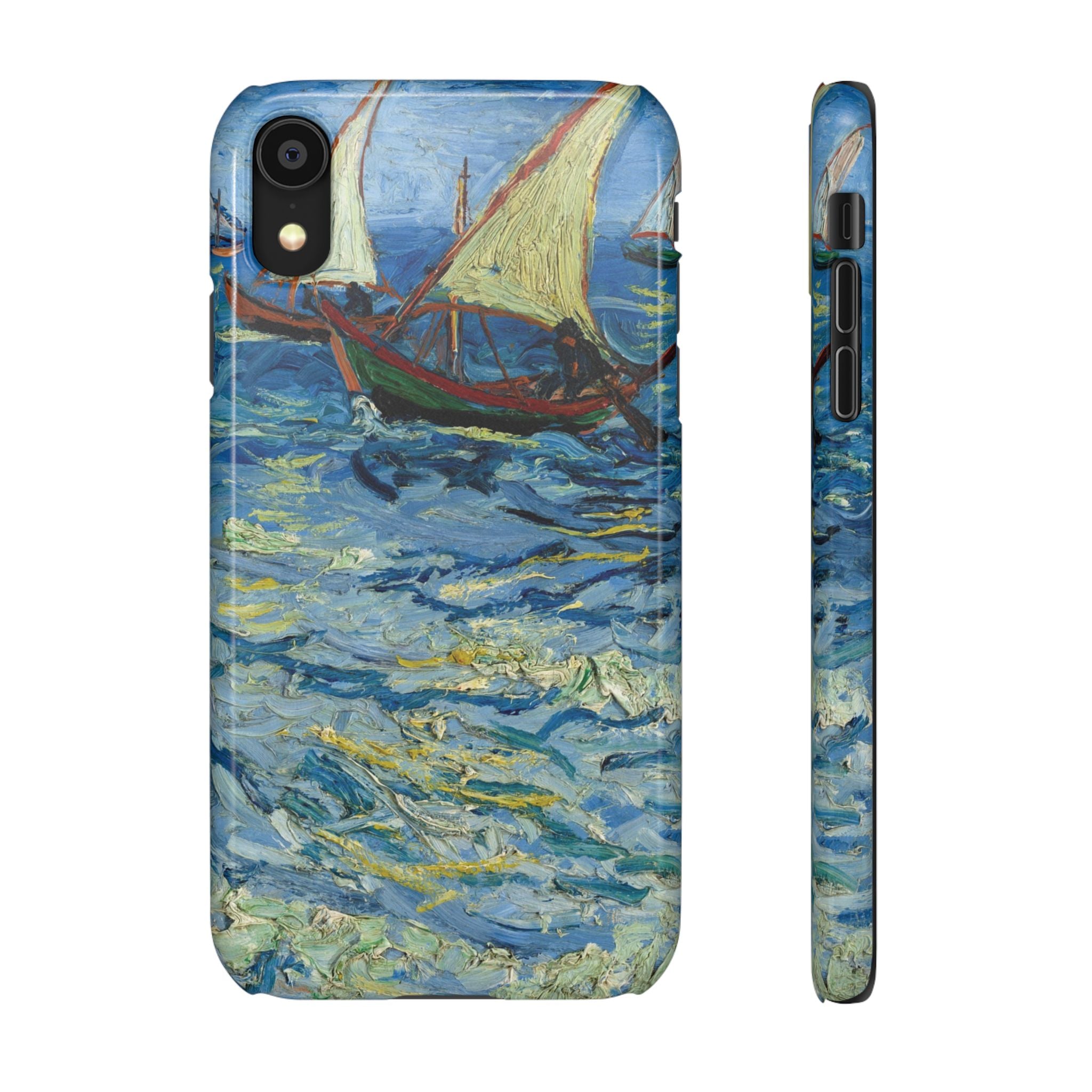 Fishing Boats at Sea by Vincent van Gogh - iPhone Slim Case