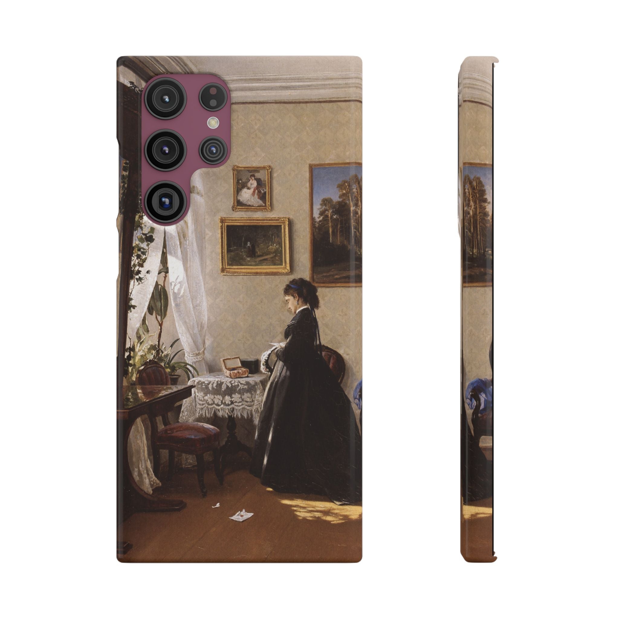 In front of the mirror by Ivan Ivanovich Shishkin - Samsung Slim Case
