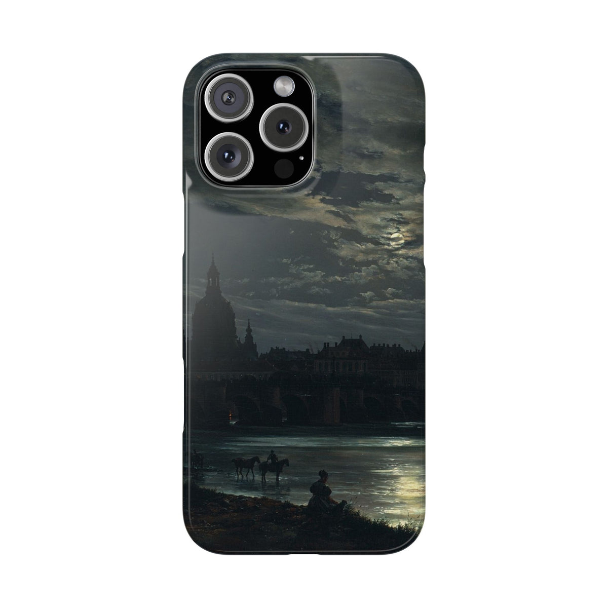 View of Dresden by Moonlight by Johan Dahl - iPhone Slim Case