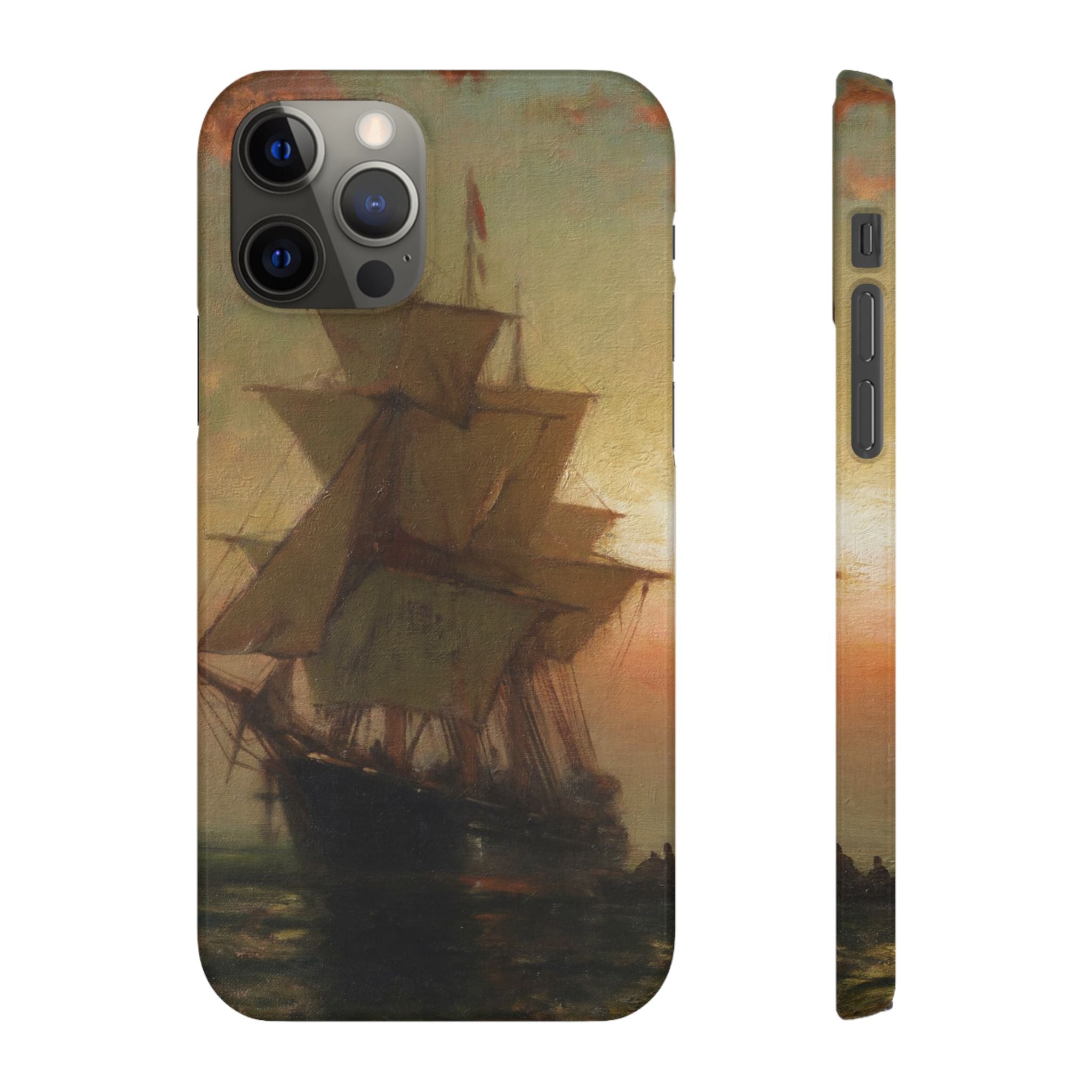 Ships at Night by Edward Moran - iPhone Slim Case