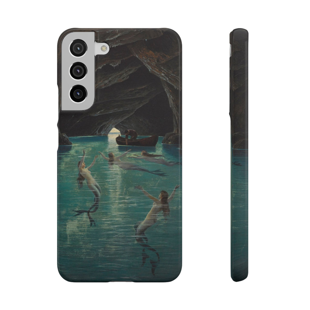 Fisherman and Mermaids in the Blue Grotto on Capri by Hermann Corrodi - Samsung Slim Case
