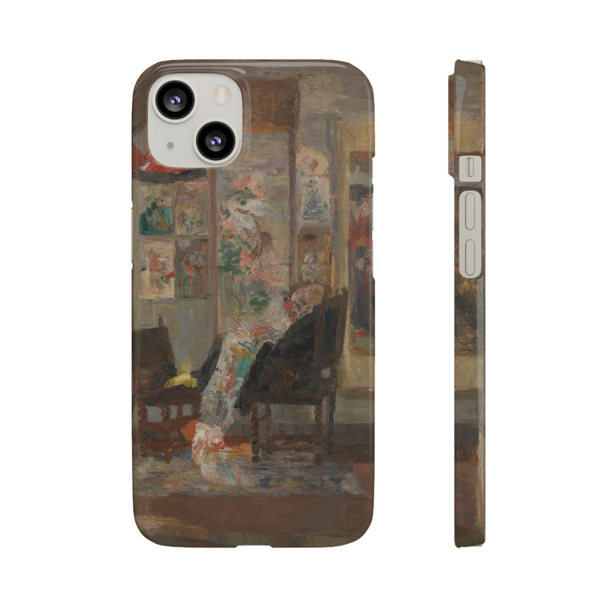 Skeleton Looking at Chinoiseries by James Ensor - iPhone Slim Case
