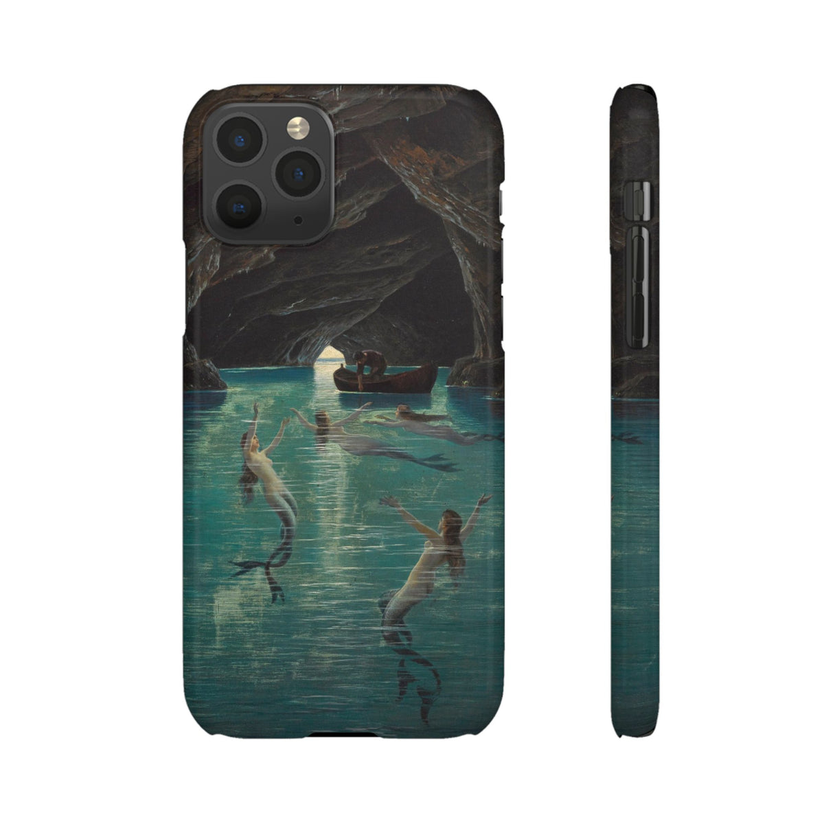 Fisherman and Mermaids in the Blue Grotto on Capri by Hermann Corrodi - iPhone Slim Case