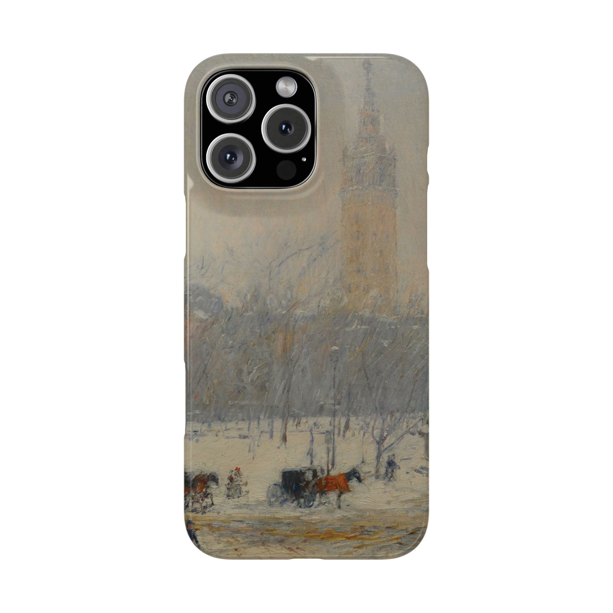 Snowstorm, Madison Square by Childe Hassam - iPhone Slim Case