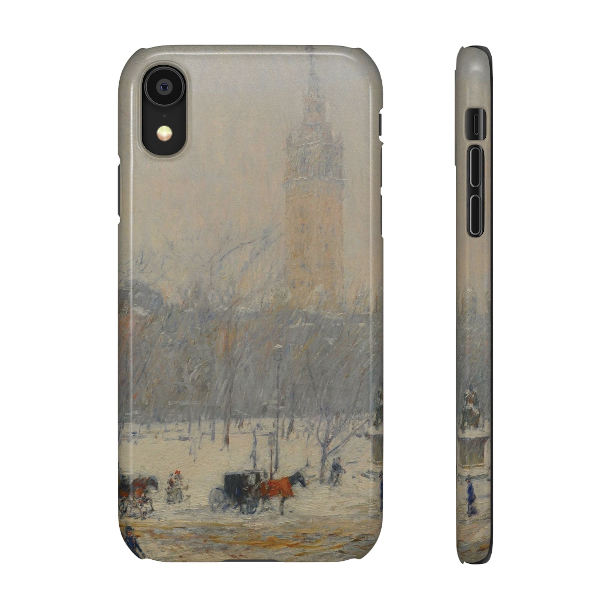 Snowstorm, Madison Square by Childe Hassam - iPhone Slim Case