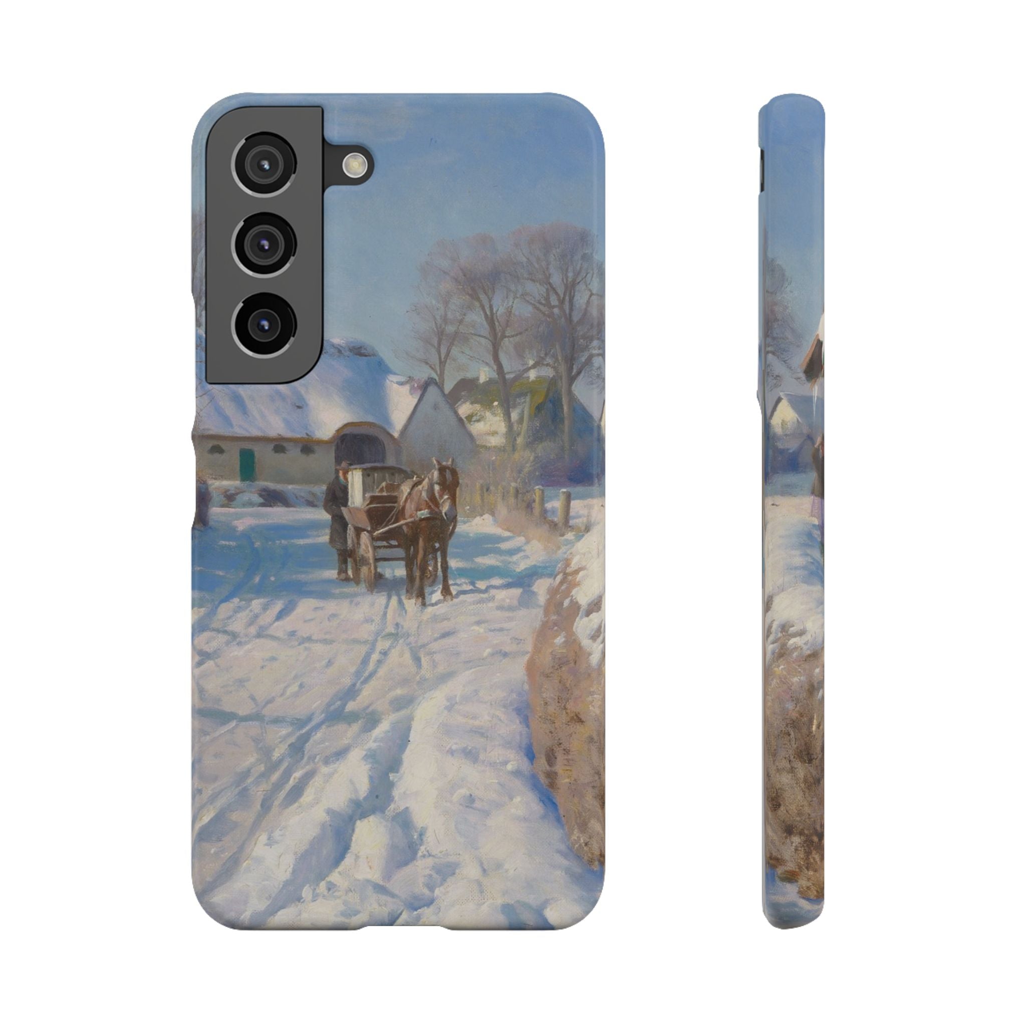 A village in the snow by Peder Mork Monsted - Samsung Slim Case